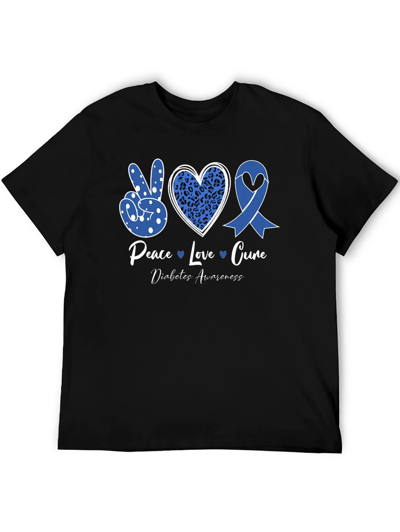 Peace Love Cure Diabetes Awareness T-Shirt