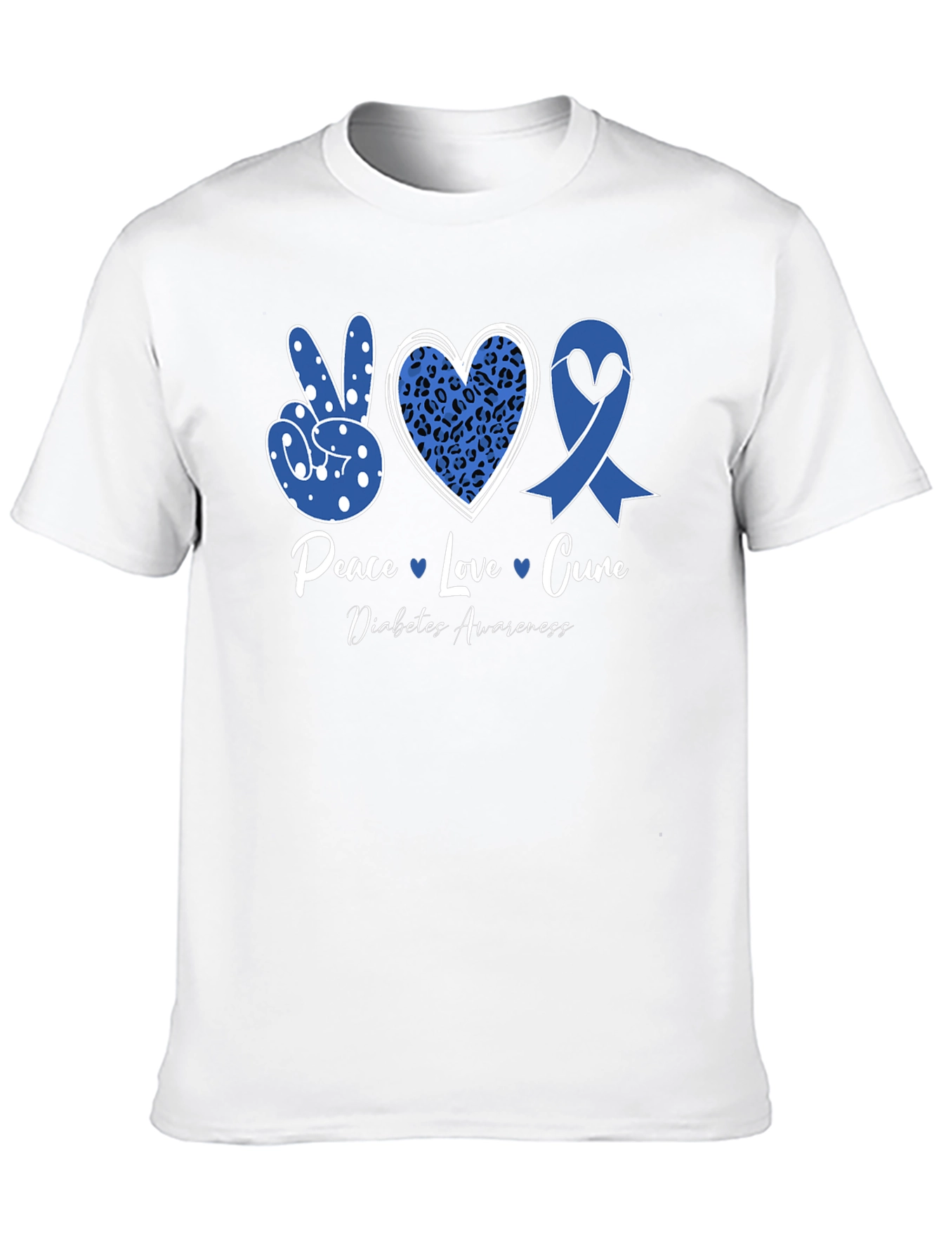 Peace Love Cure Diabetes Awareness T-Shirt