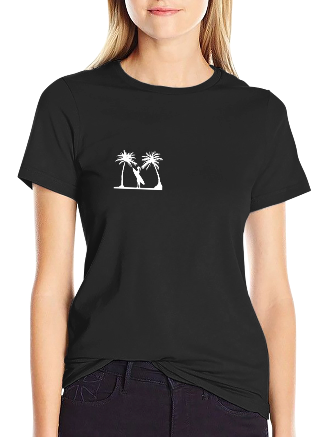 Palm Tree & Surfer Graphic T-Shirt