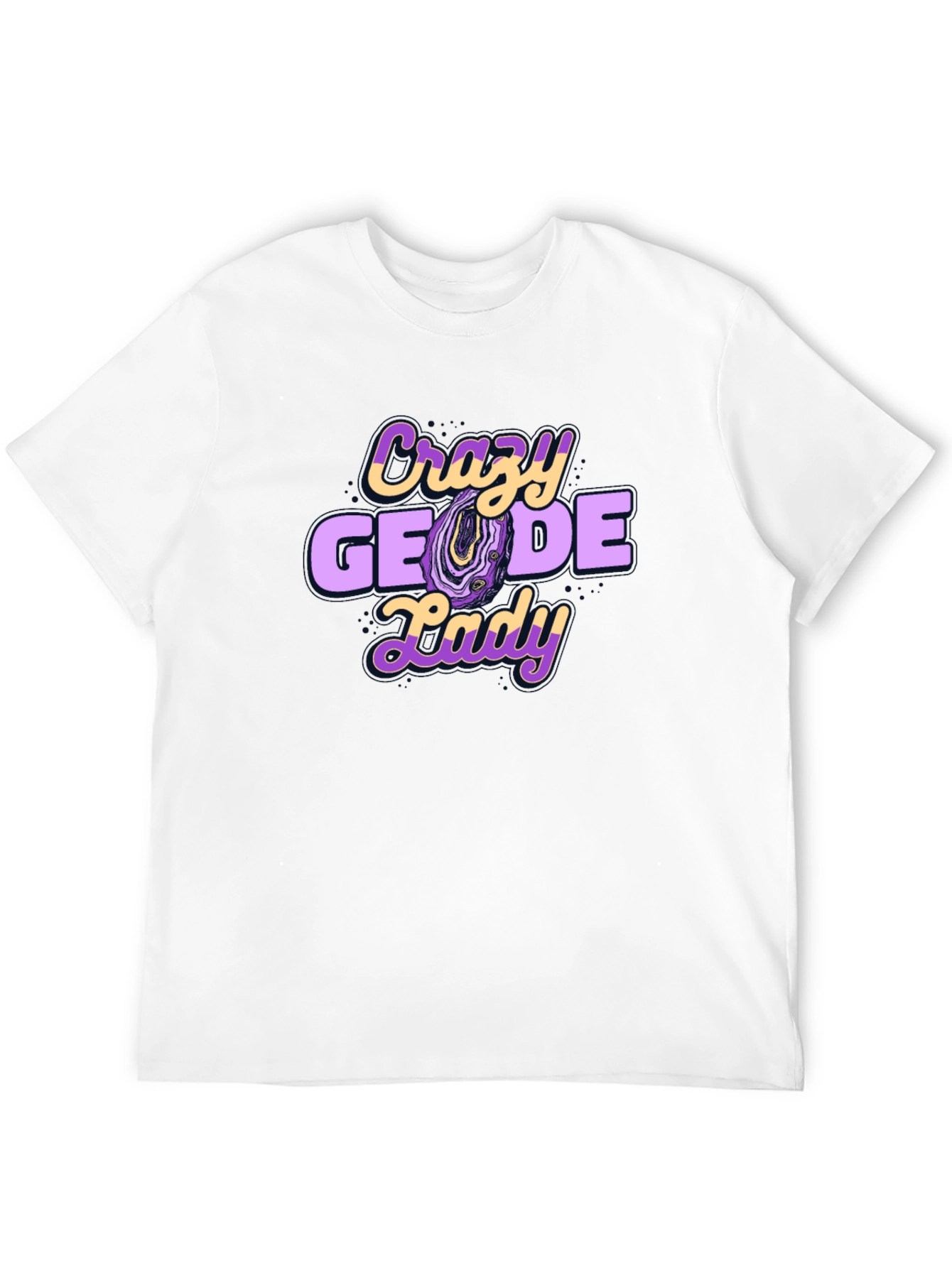 Crazy Geode Lady Graphic T-Shirt - Black