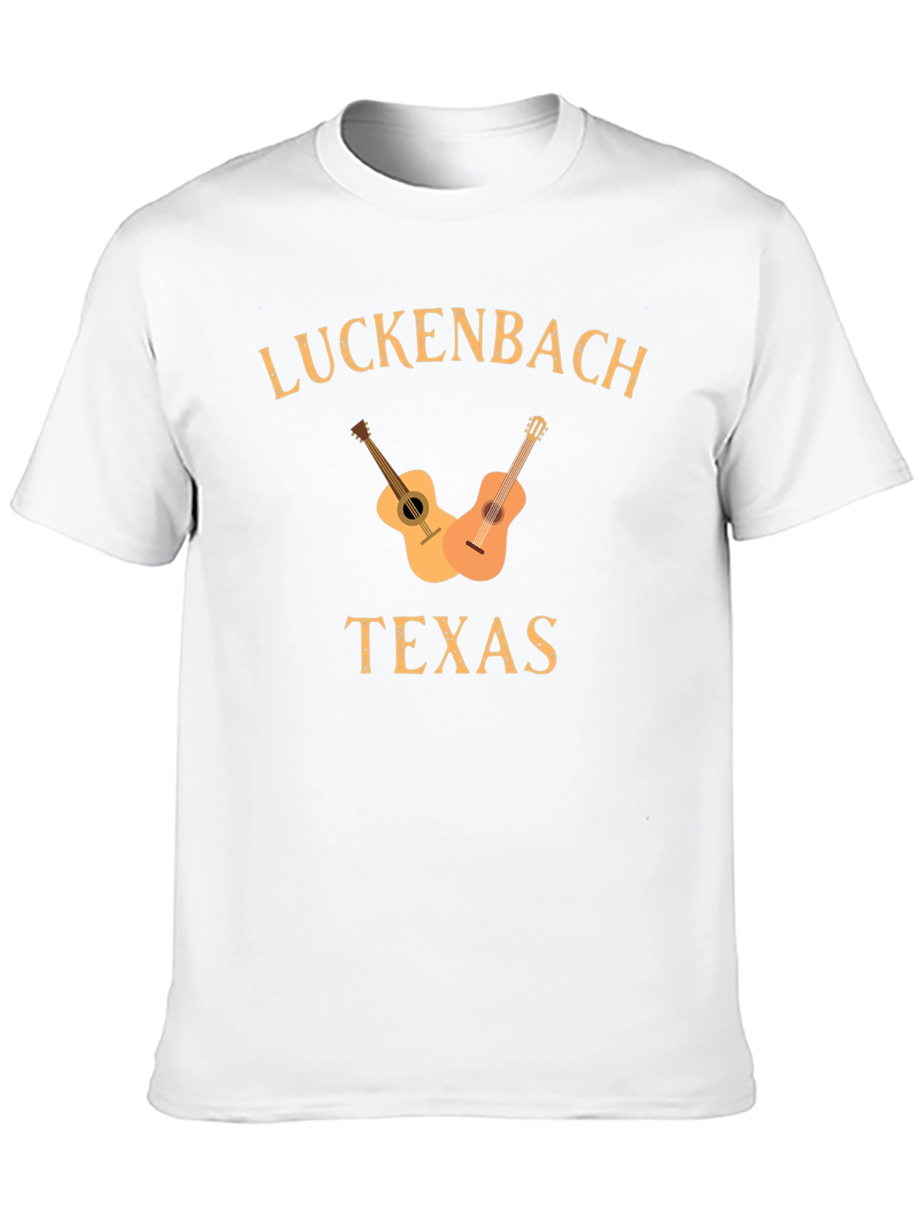 Luckenbach Texas T-Shirt Guitar Graphic Black Tee