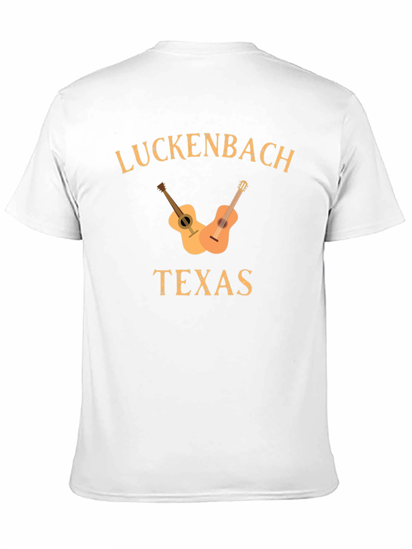 Luckenbach Texas T-Shirt Guitar Graphic Black Tee