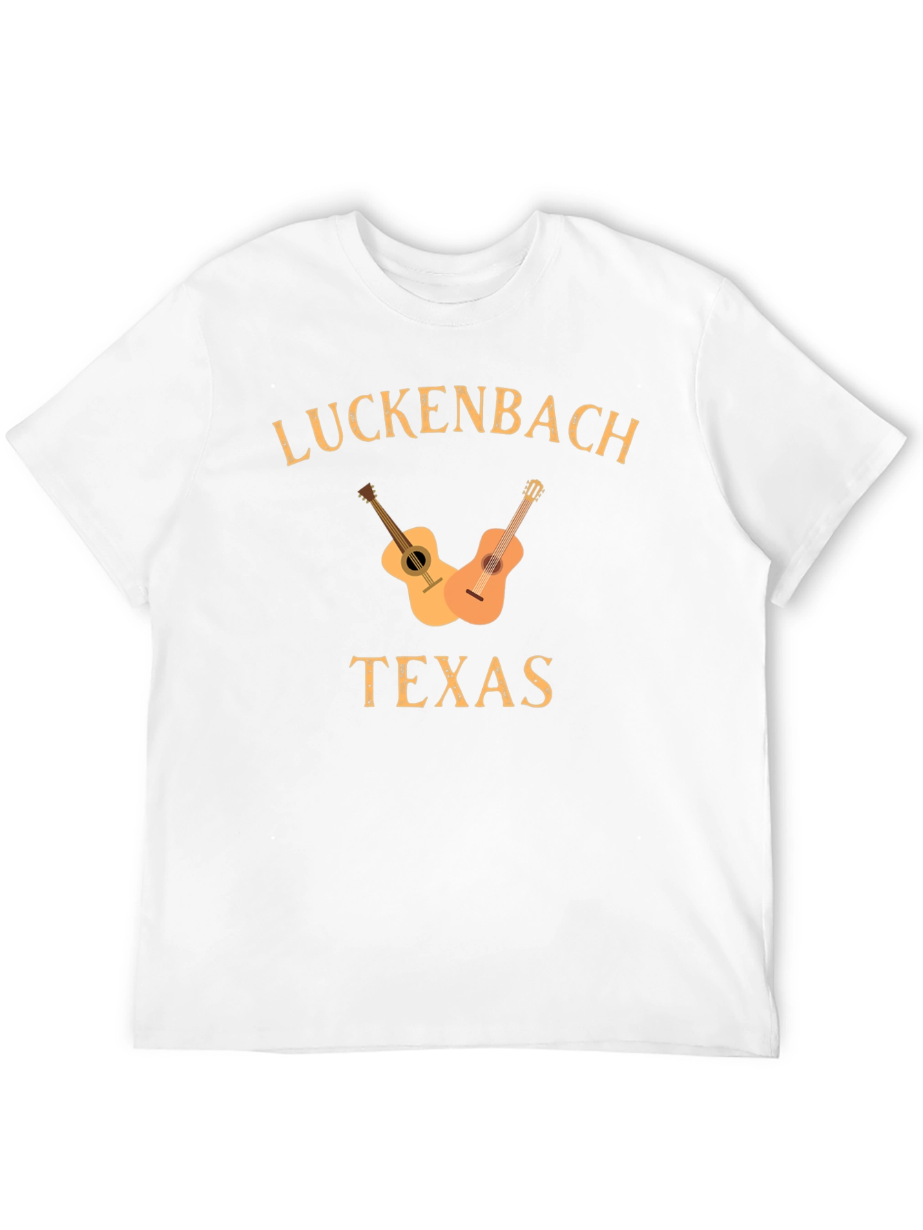 Luckenbach Texas T-Shirt Guitar Graphic Black Tee