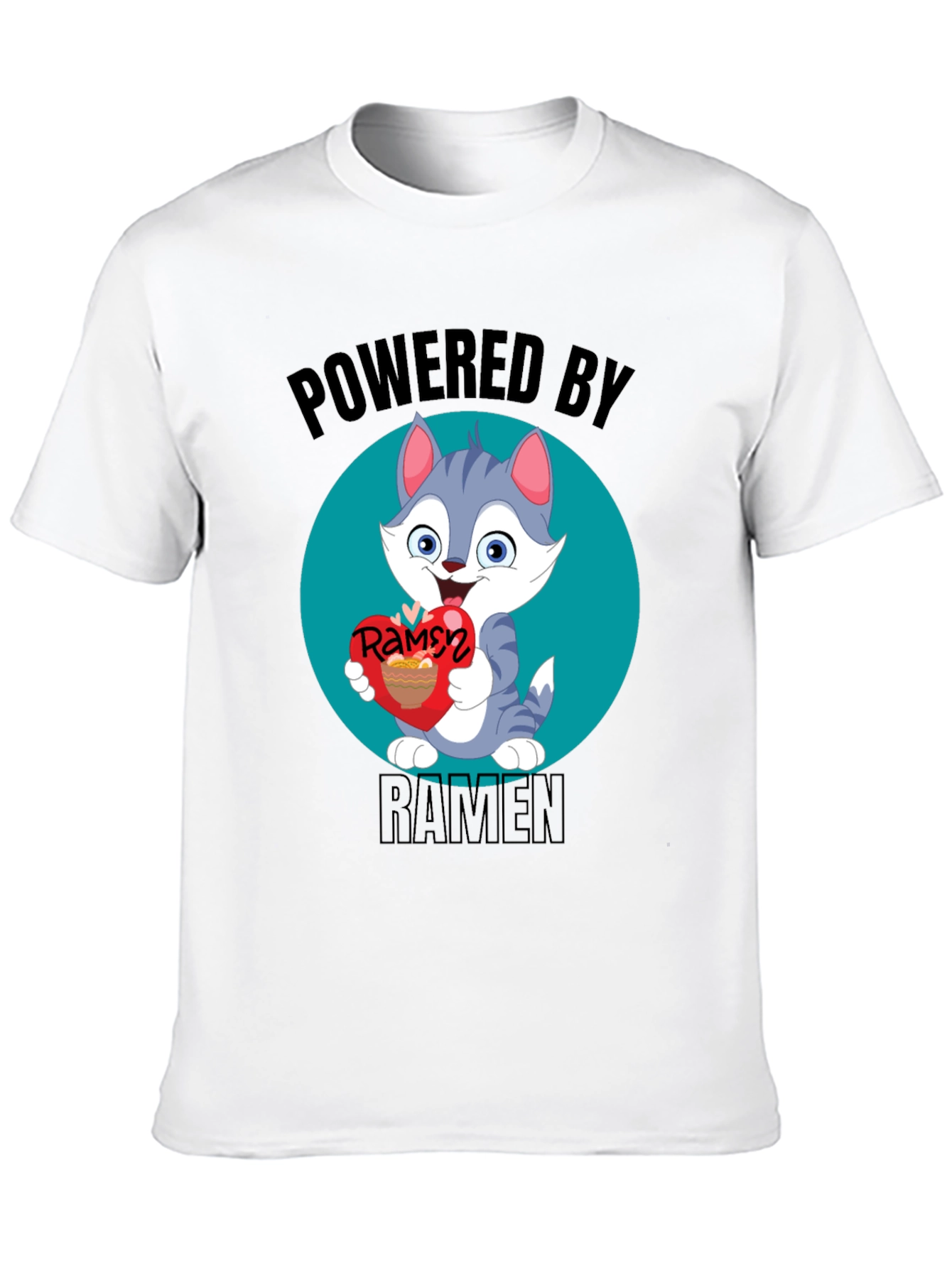 Powered By Ramen Cat T-Shirt