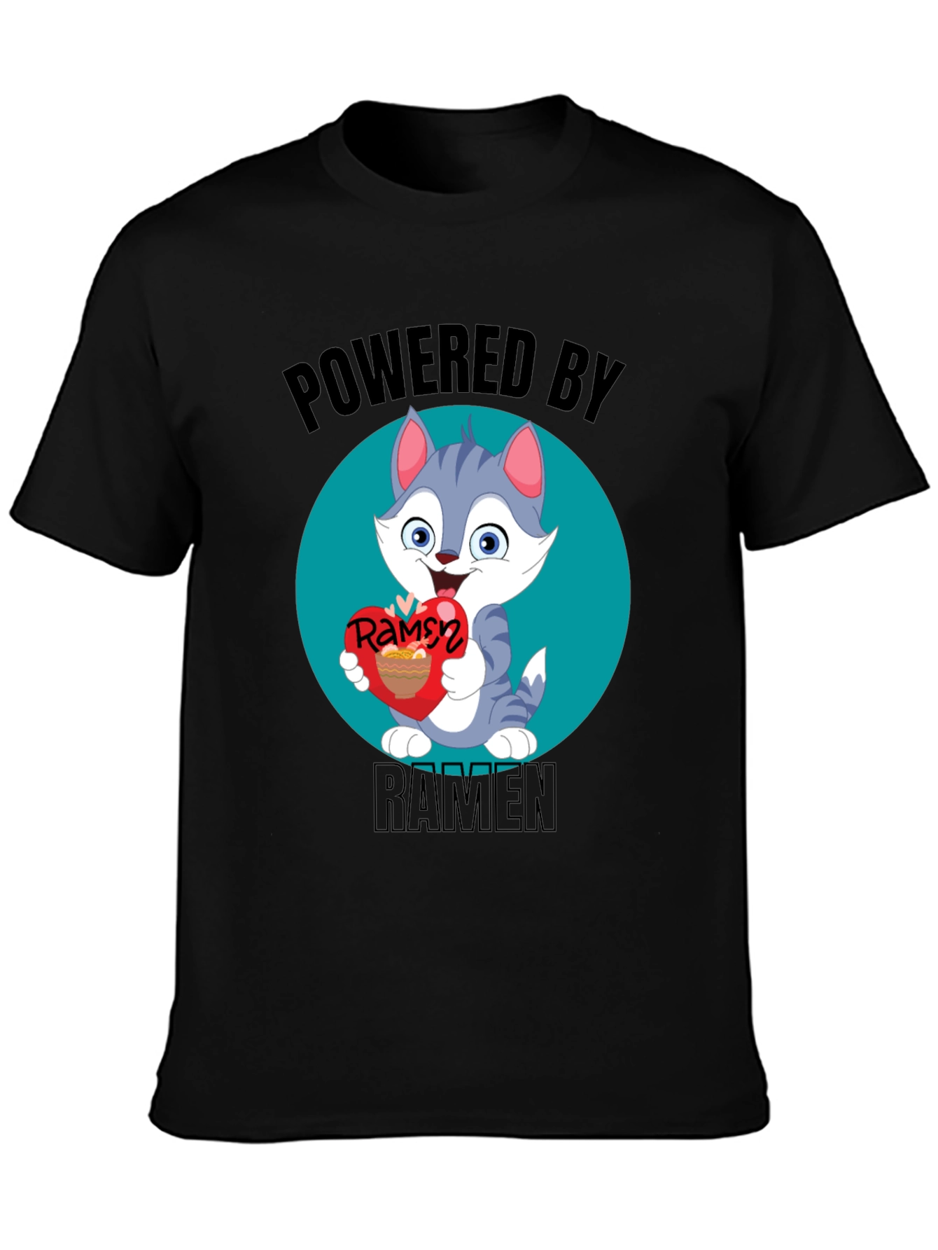 Powered By Ramen Cat T-Shirt