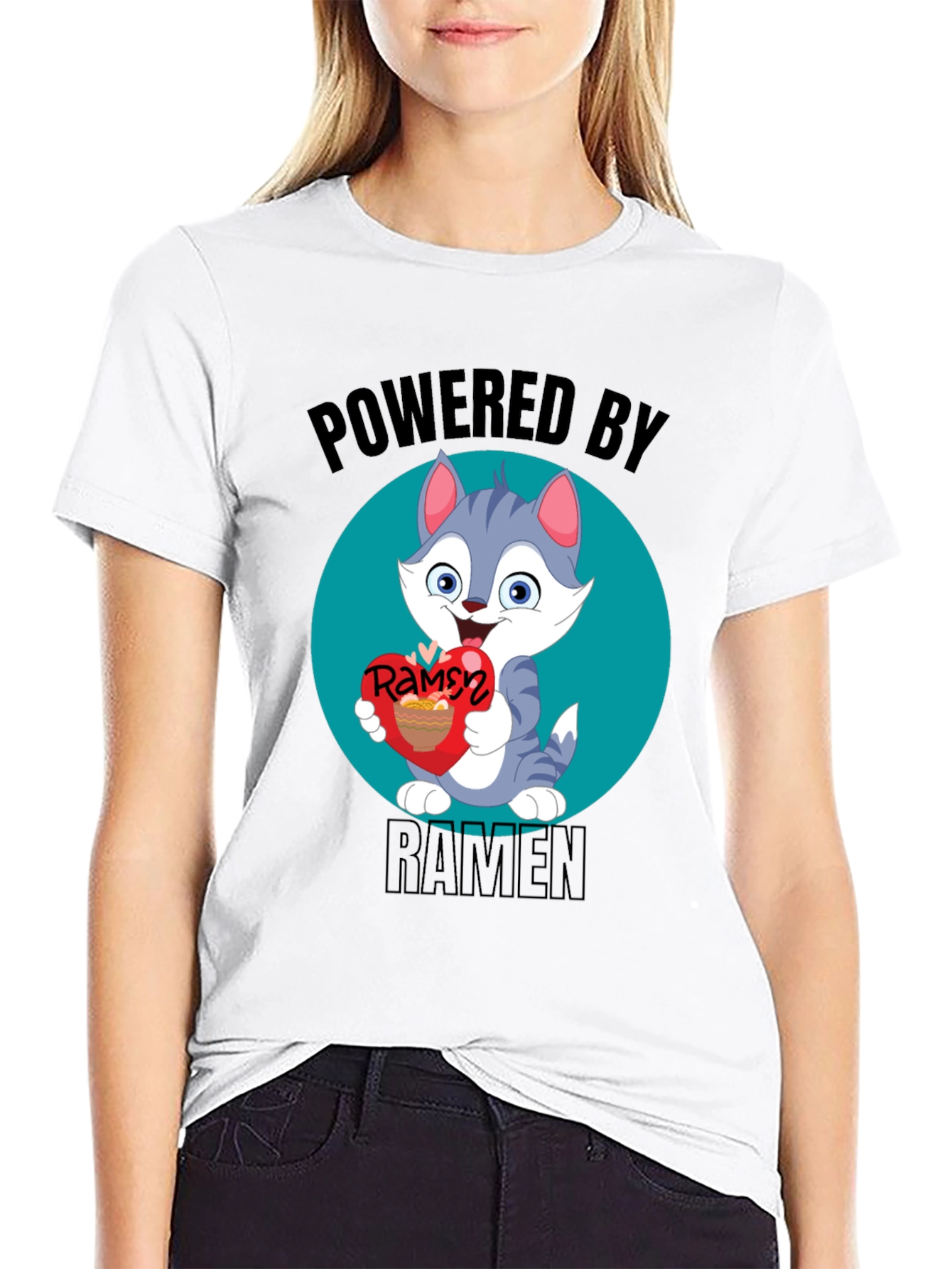 Powered By Ramen Cat T-Shirt