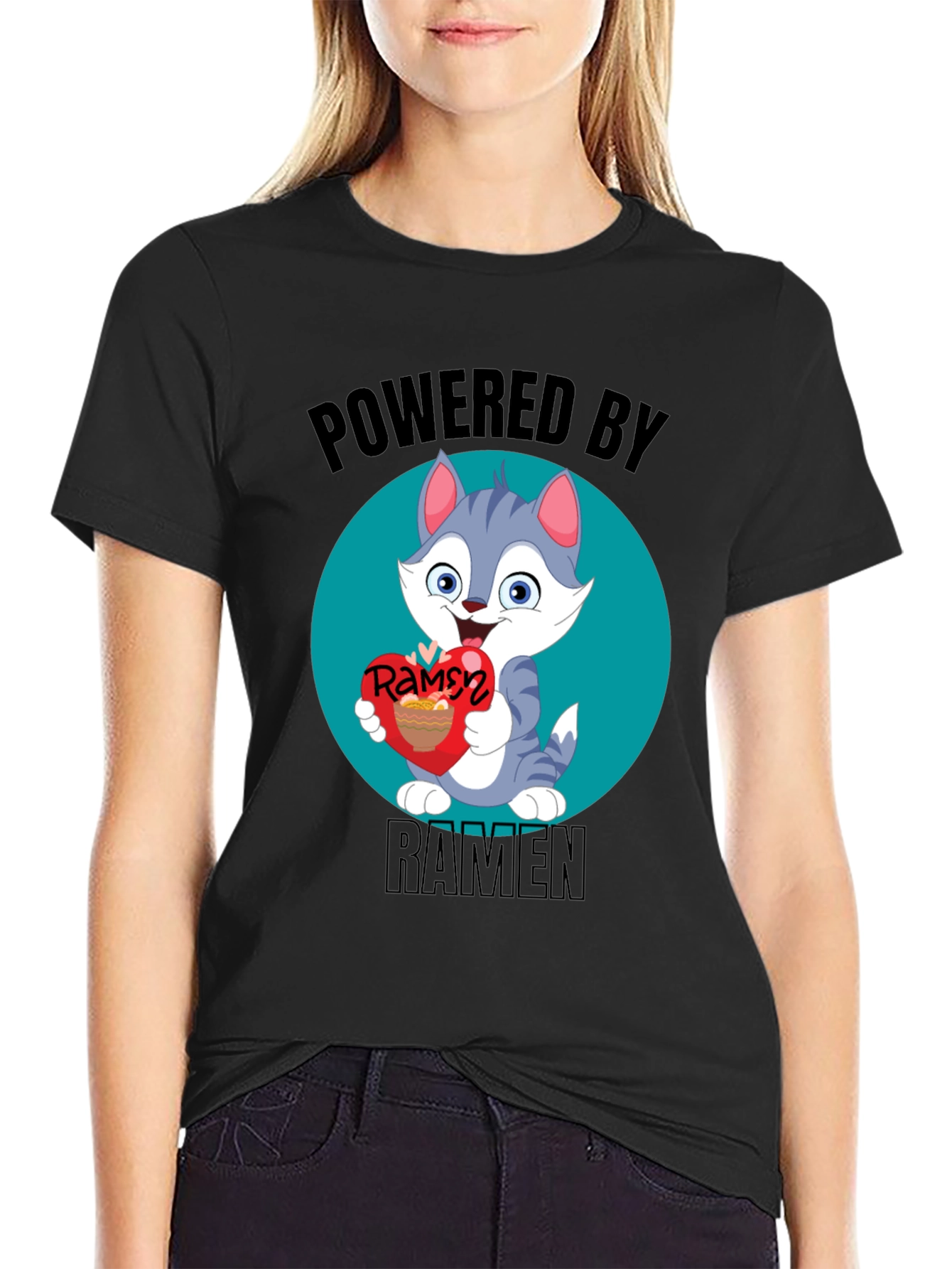 Powered By Ramen Cat T-Shirt