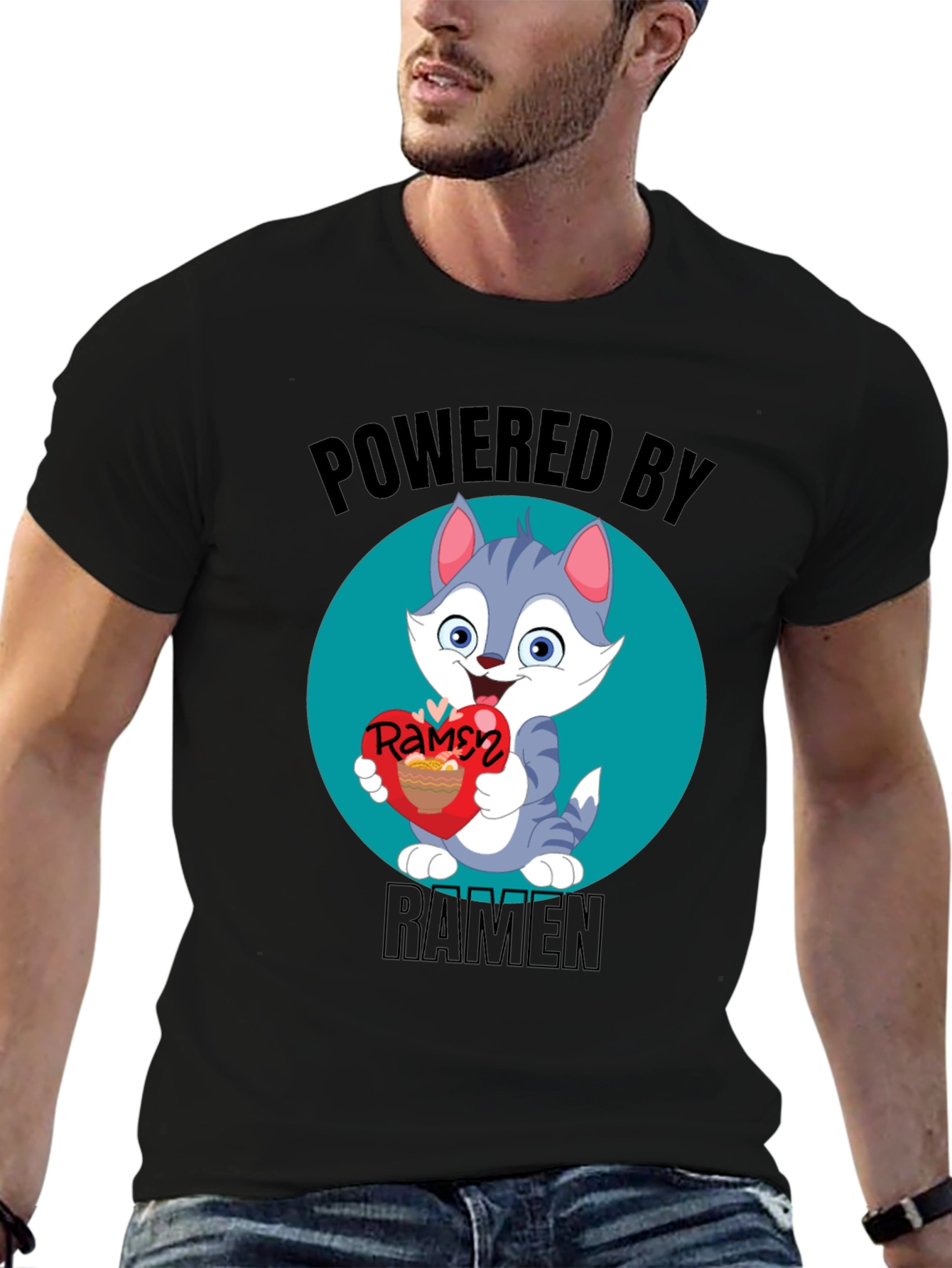 Powered By Ramen Cat T-Shirt