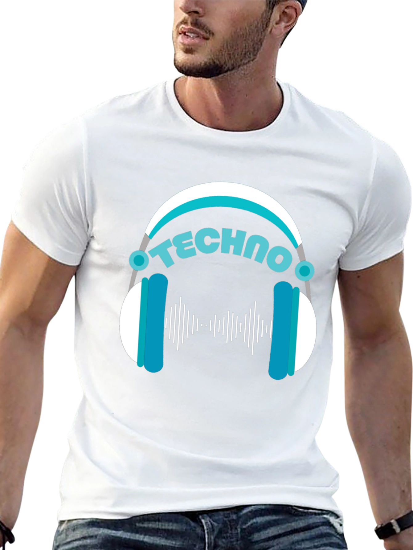 Techno Music T-Shirt - DJ Headphone Design