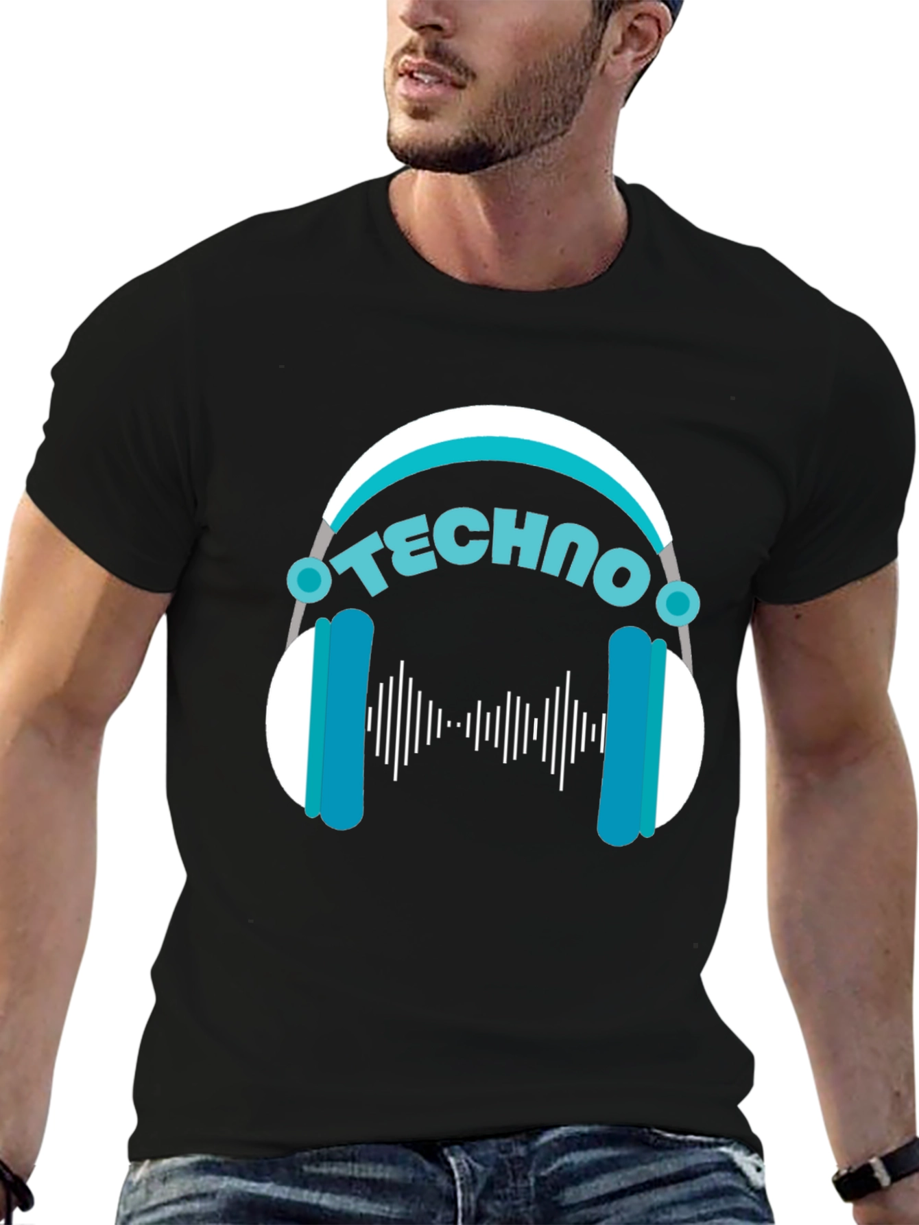 Techno Music T-Shirt - DJ Headphone Design