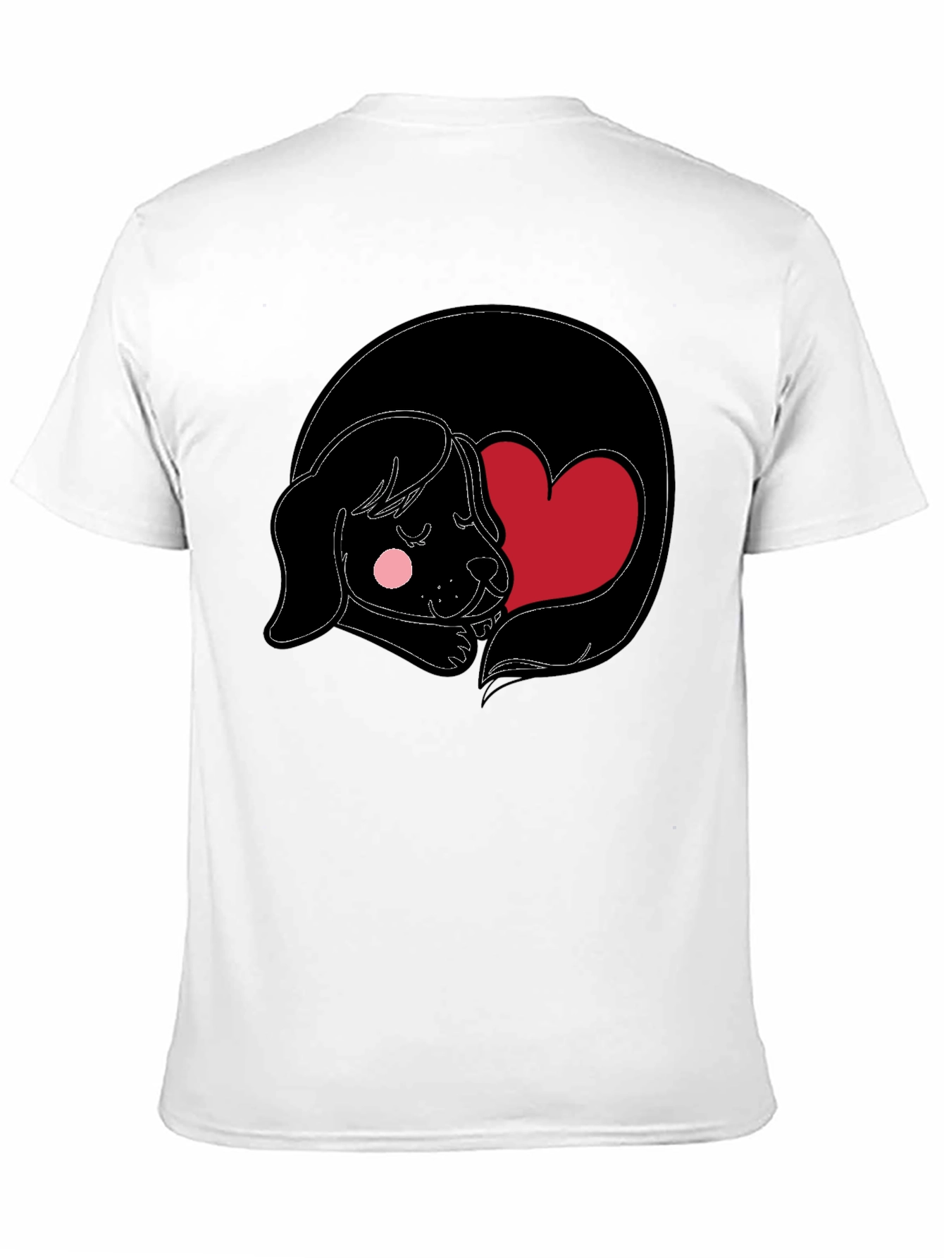 Dog Heart Graphic Black Tee - Cute and Comfy