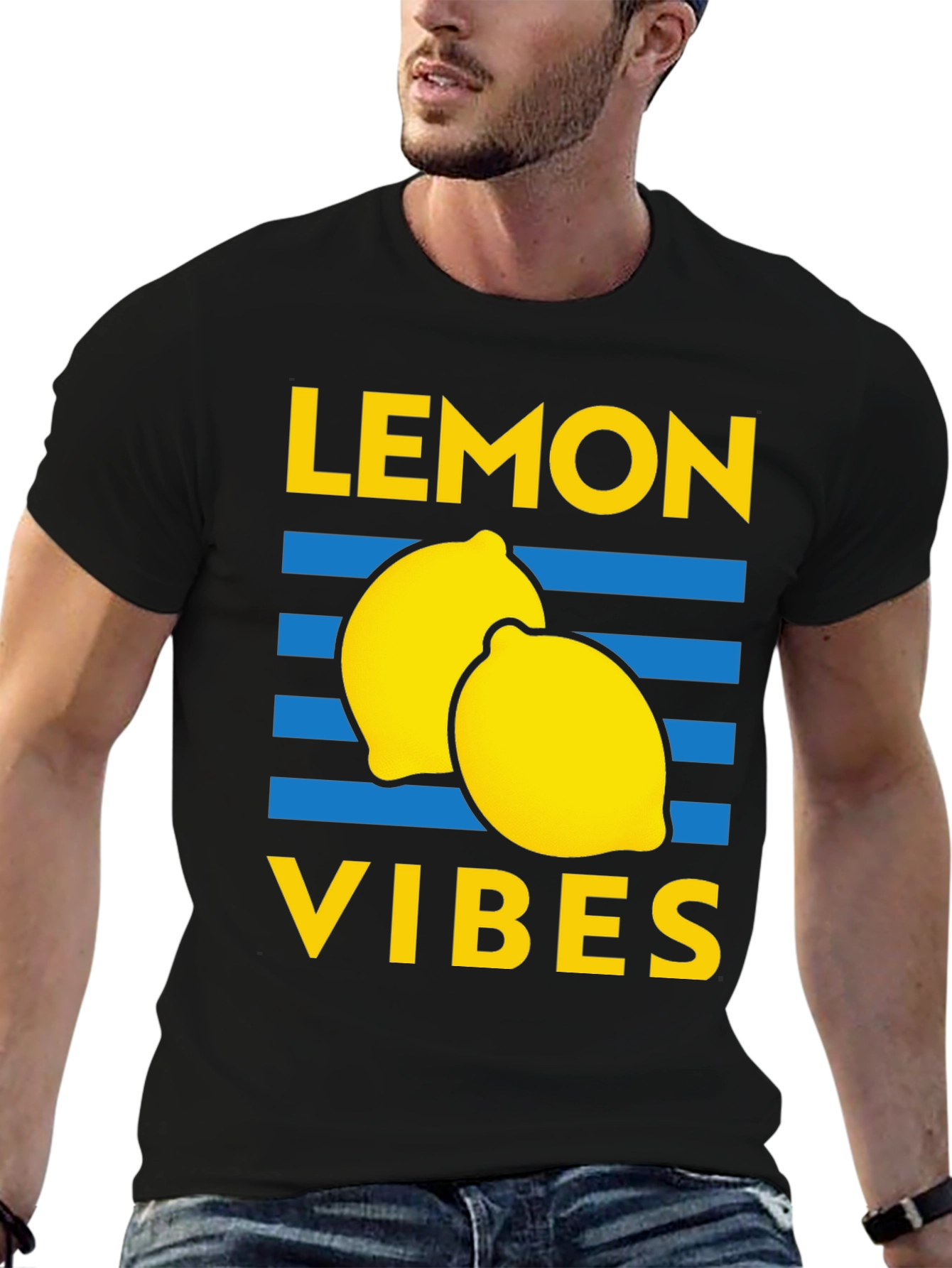 Lemon Vibes Graphic Tee - Black