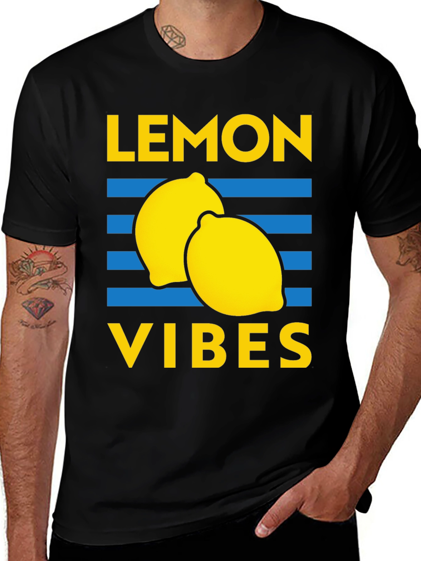 Lemon Vibes Graphic Tee - Black
