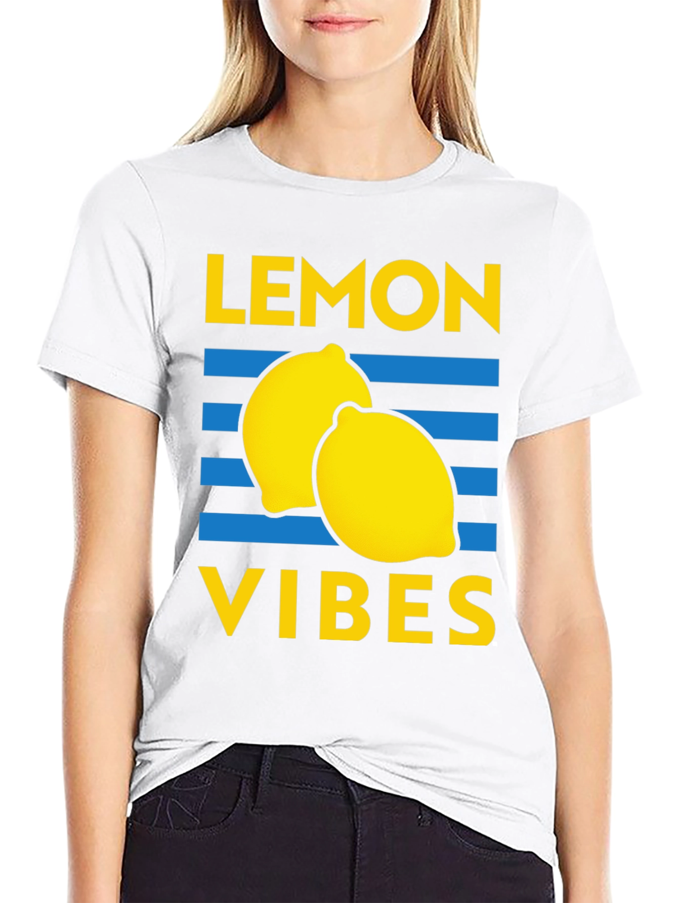 Lemon Vibes Graphic Tee - Black