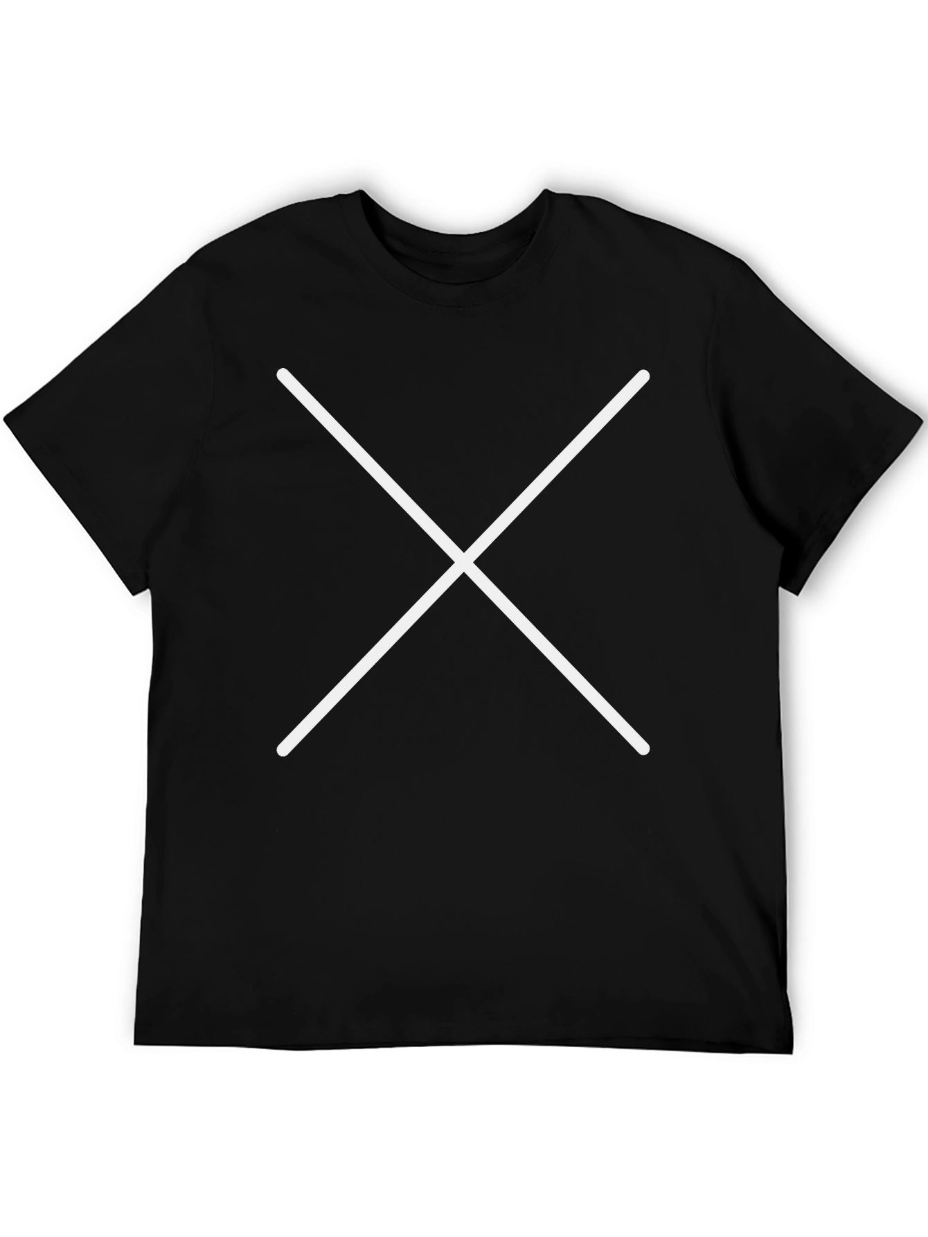 Black T-Shirt with White Cross Graphic