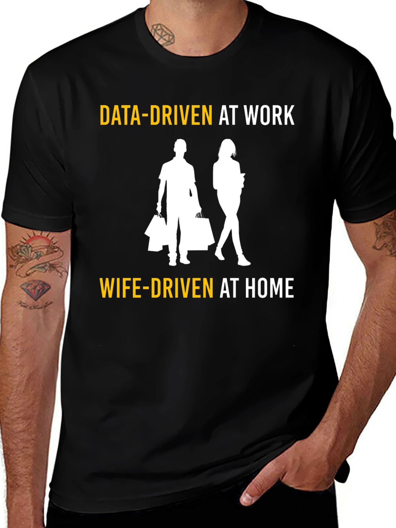 Data-Driven At Work Wife-Driven At Home Graphic T-Shirt