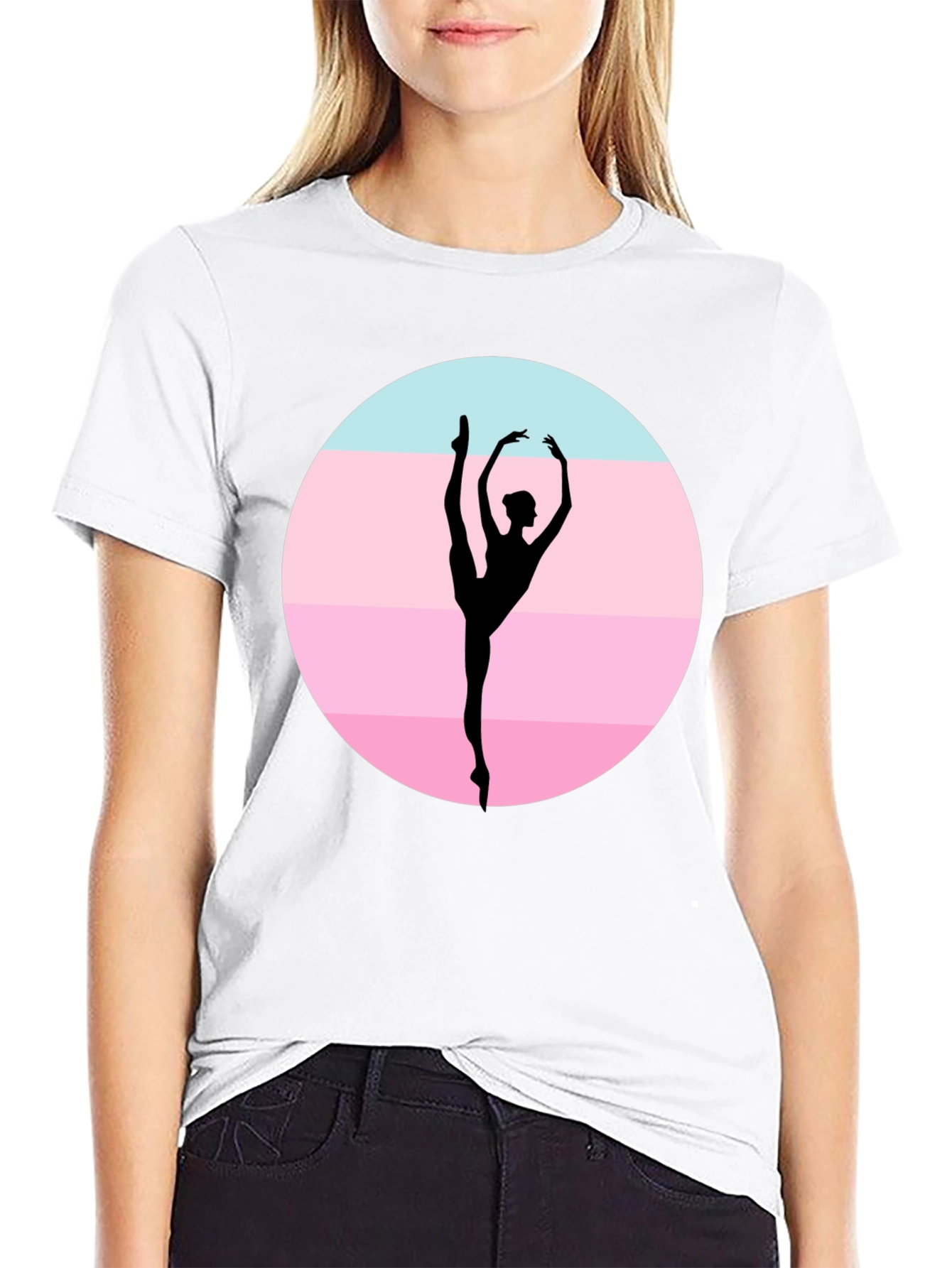 Ballet Dancer Silhouette Graphic T-Shirt