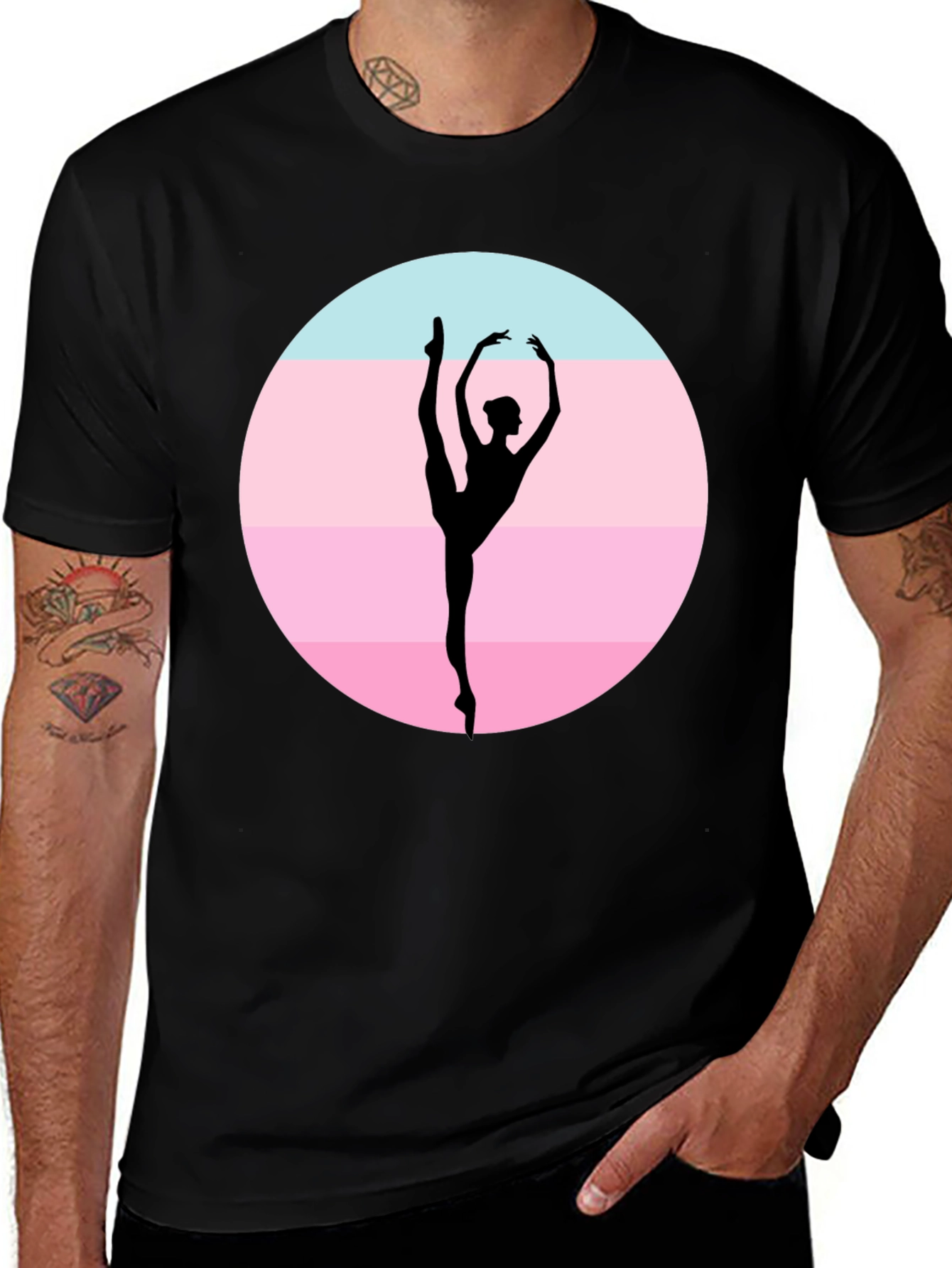 Ballet Dancer Silhouette Graphic T-Shirt