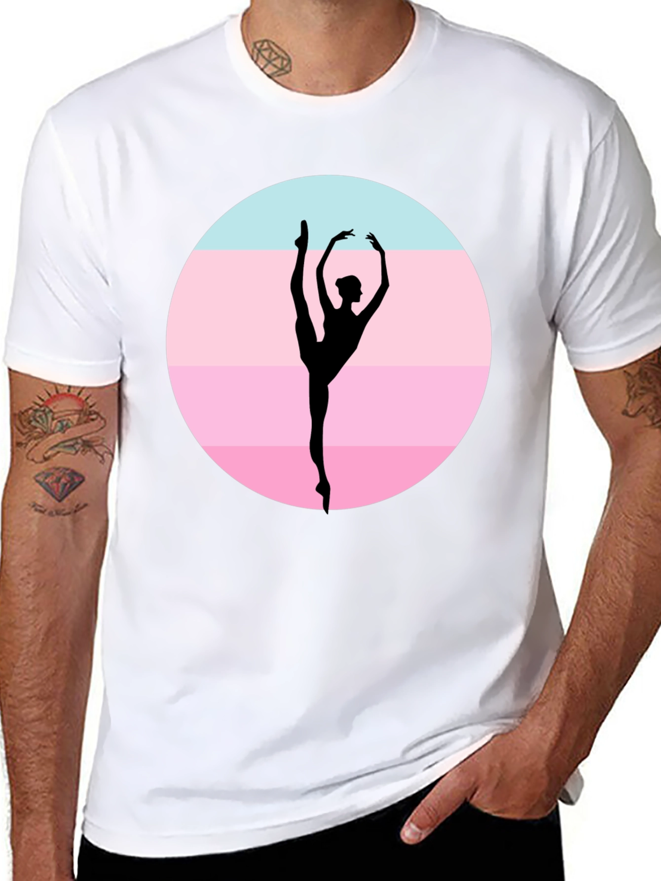 Ballet Dancer Silhouette Graphic T-Shirt