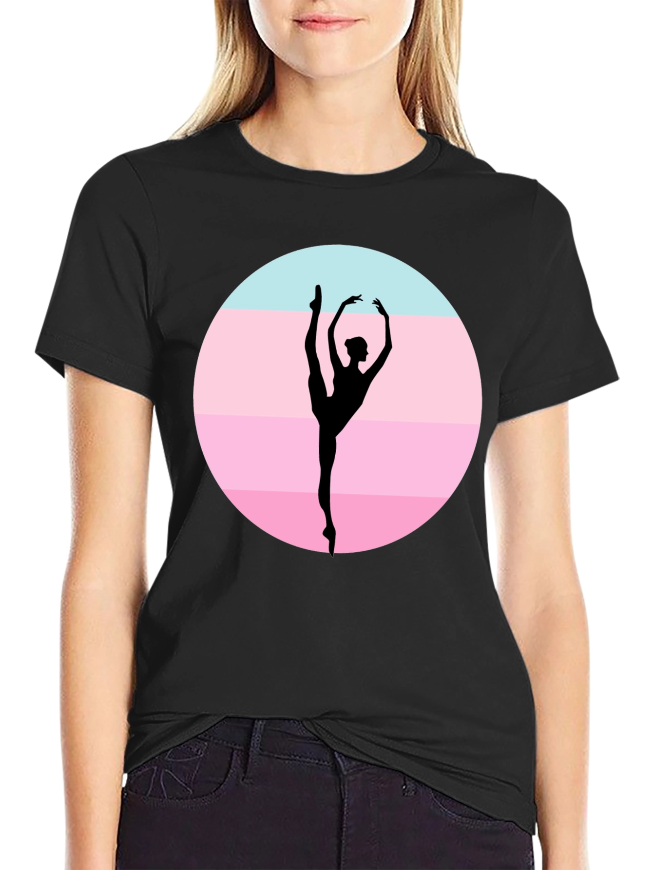 Ballet Dancer Silhouette Graphic T-Shirt