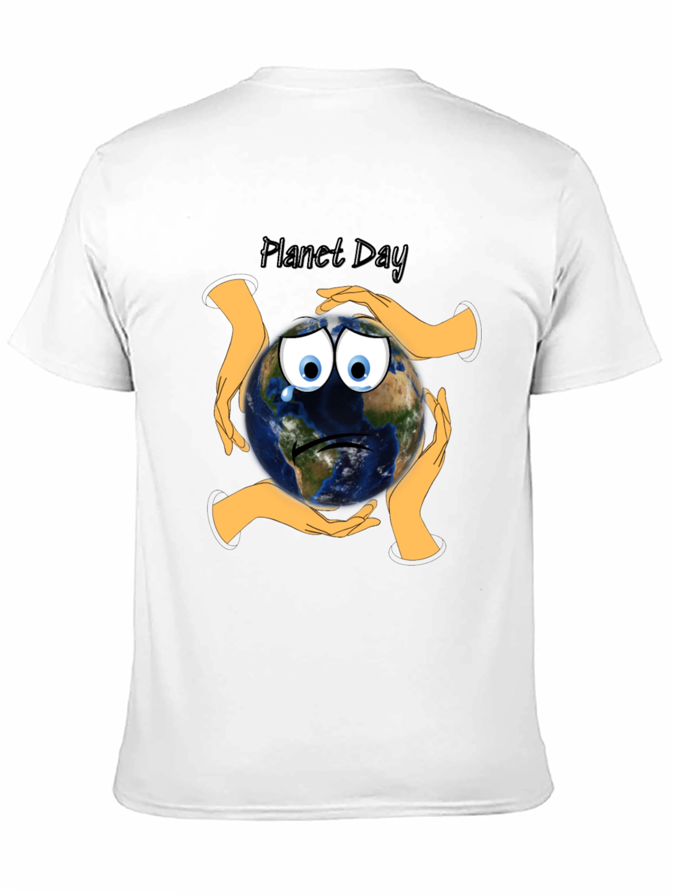 Planet Day Black T-Shirt with Earth Graphic