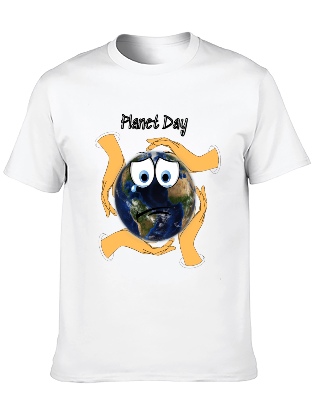 Planet Day Black T-Shirt with Earth Graphic
