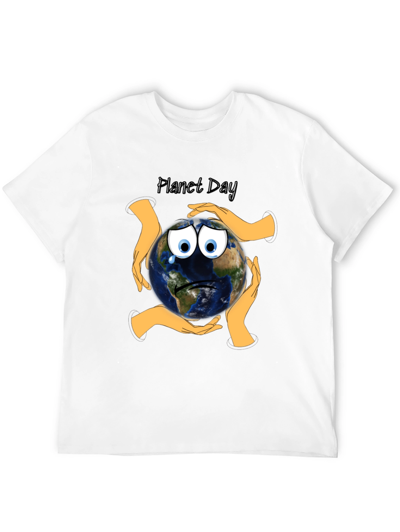 Planet Day Black T-Shirt with Earth Graphic