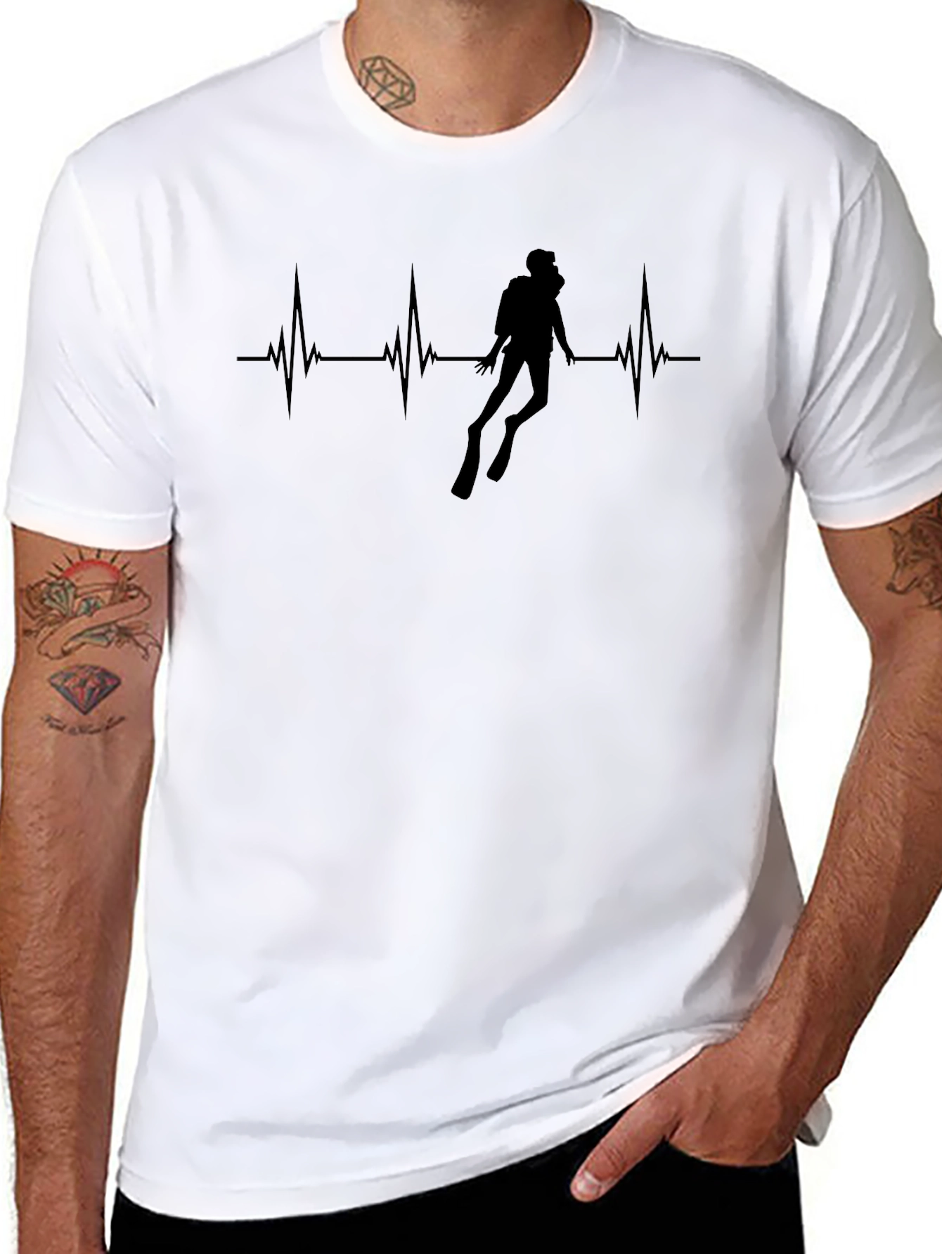 Diver Heartbeat T-Shirt - Scuba Diving Tee