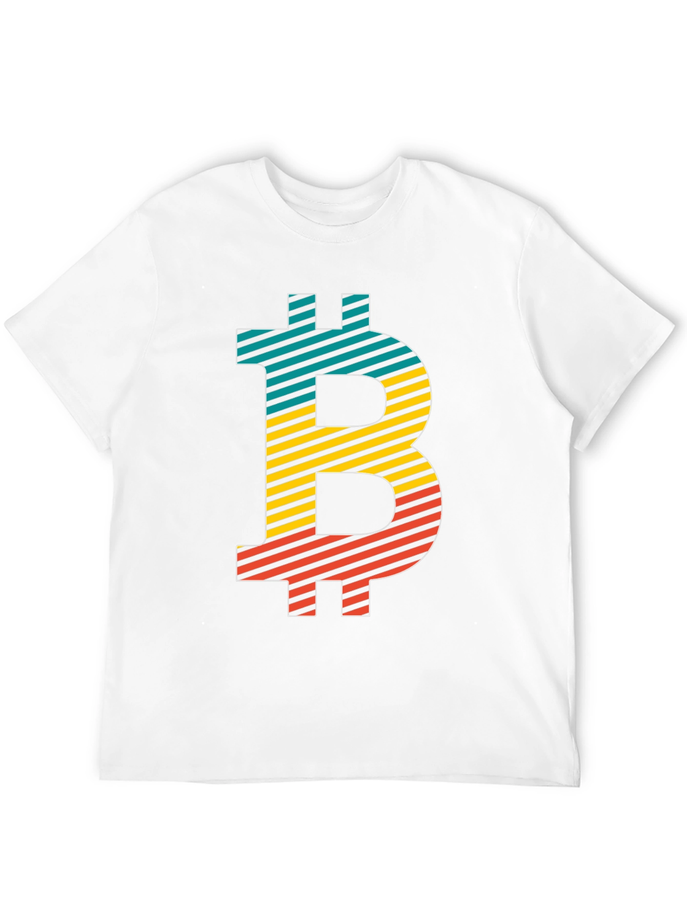 Bitcoin Striped Graphic Tee - Black Crypto T-Shirt