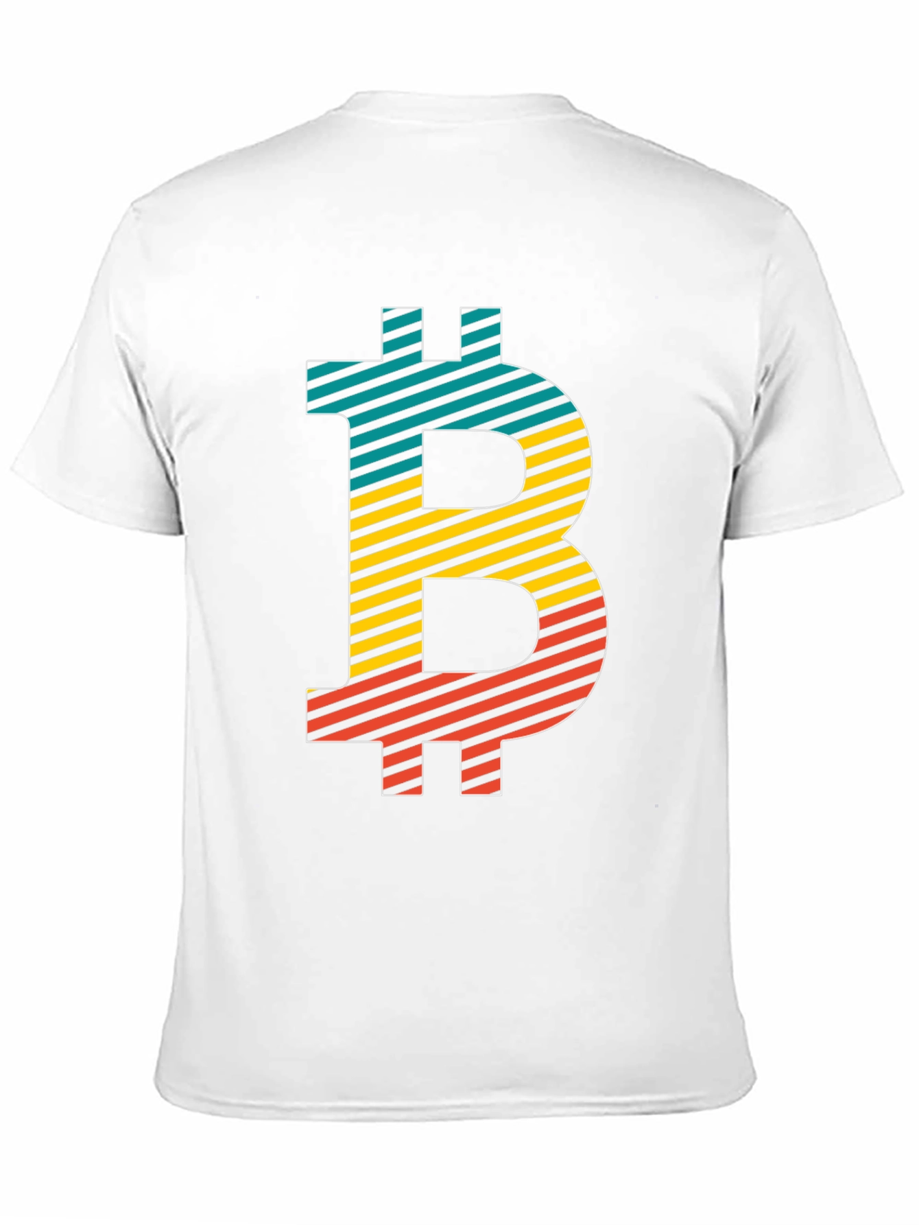 Bitcoin Striped Graphic Tee - Black Crypto T-Shirt