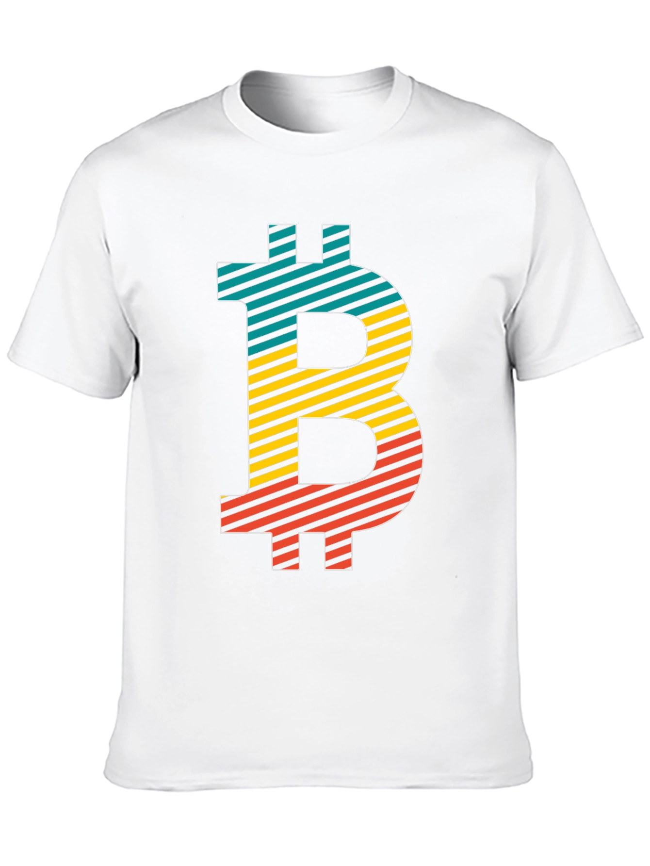 Bitcoin Striped Graphic Tee - Black Crypto T-Shirt