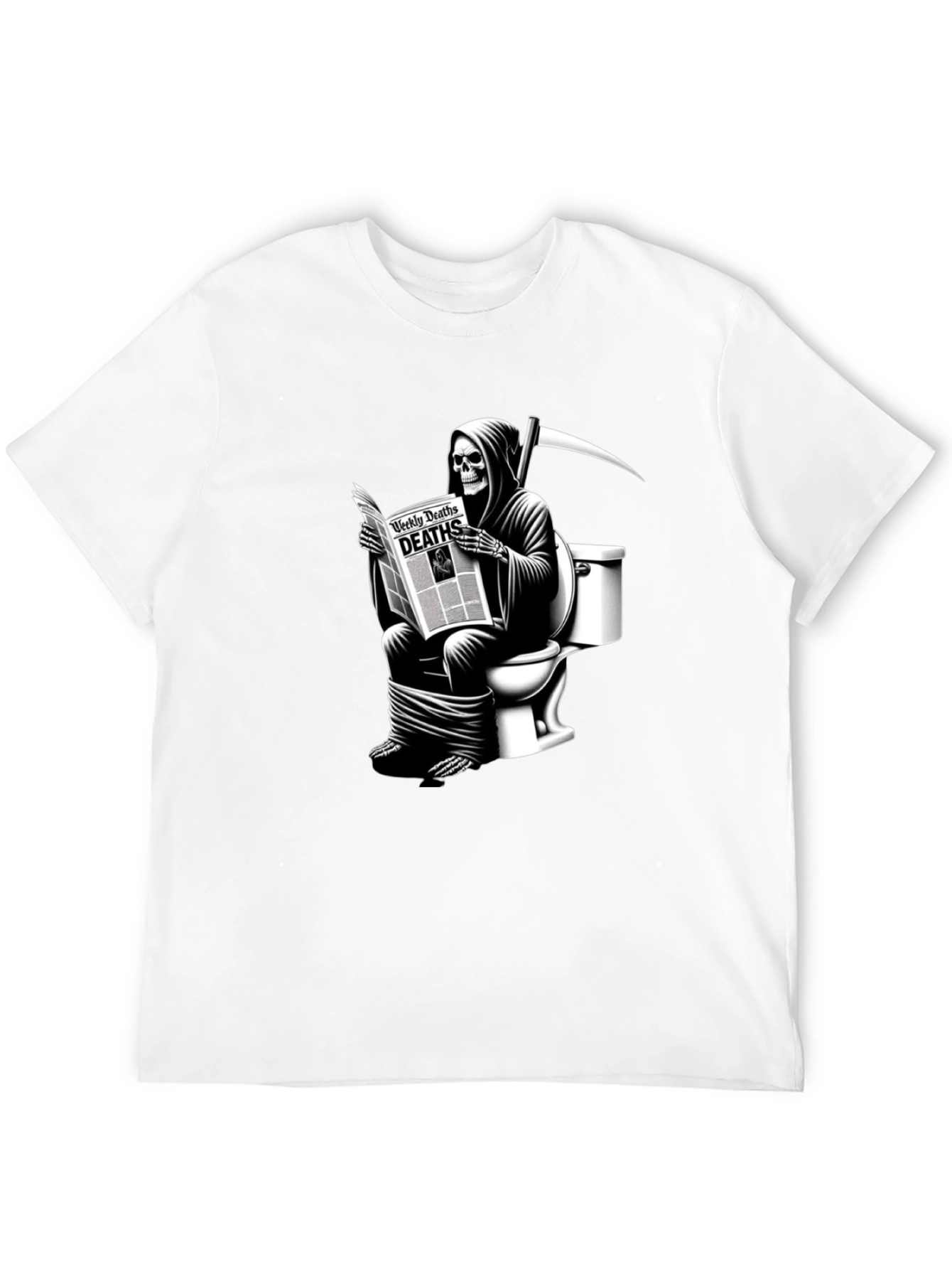 Grim Reaper Toilet T-Shirt - Death Reads News