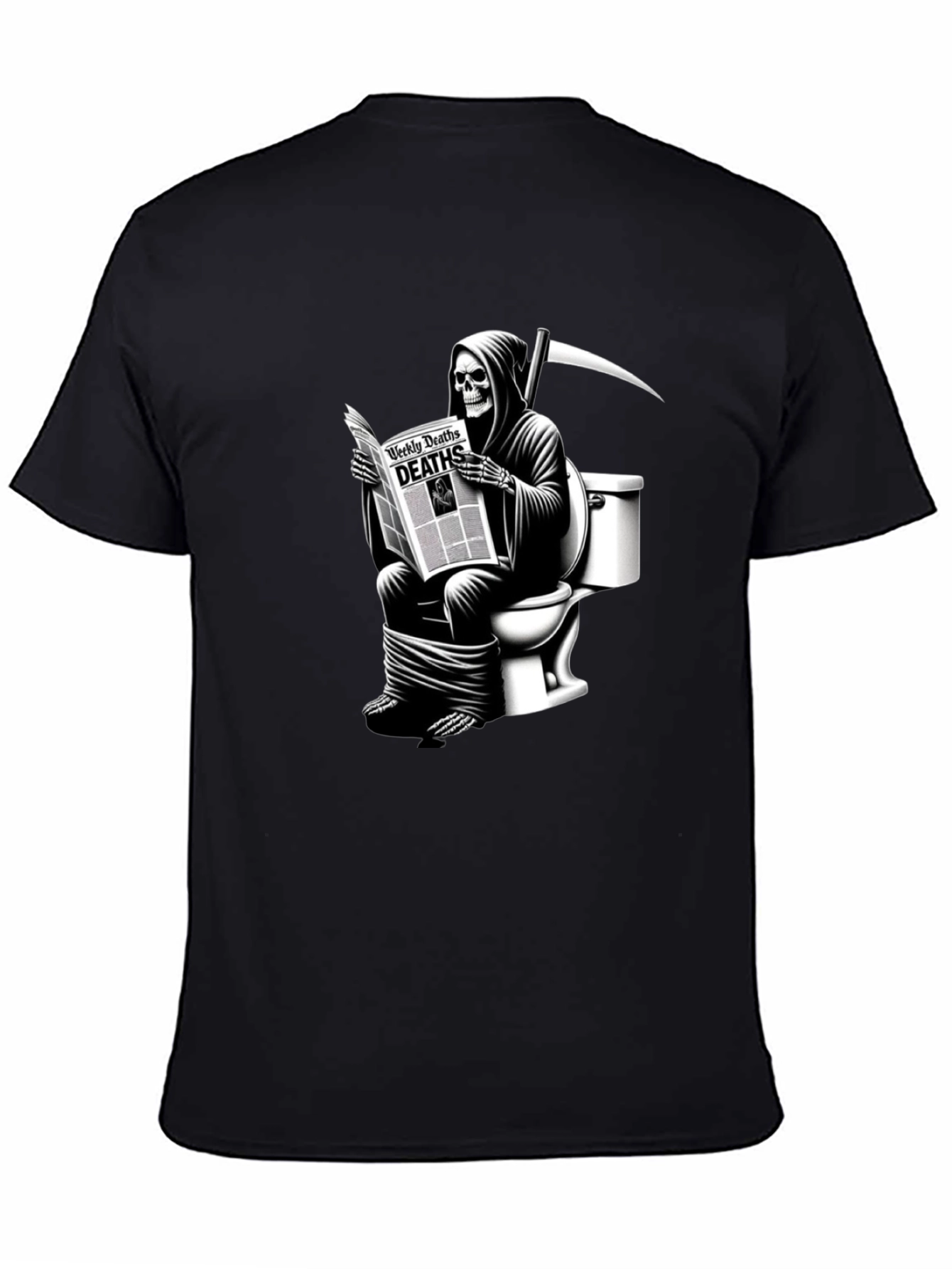 Grim Reaper Toilet T-Shirt - Death Reads News