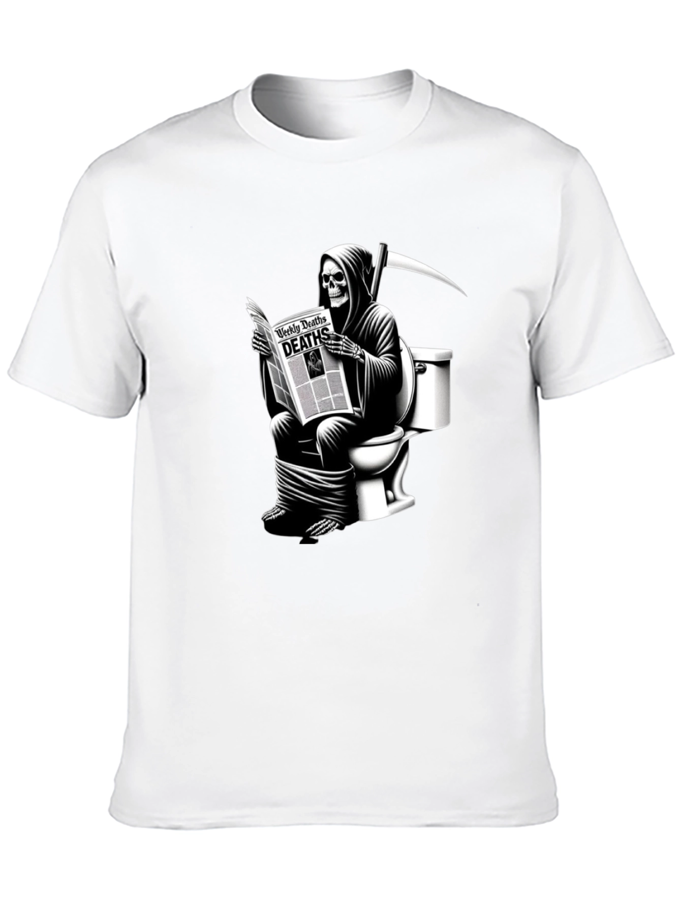 Grim Reaper Toilet T-Shirt - Death Reads News