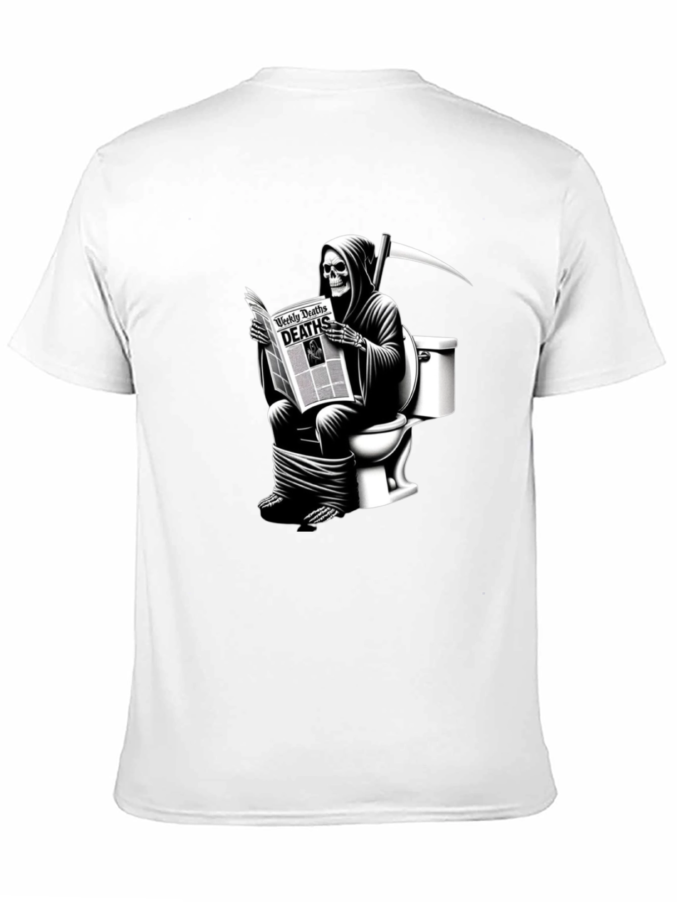 Grim Reaper Toilet T-Shirt - Death Reads News