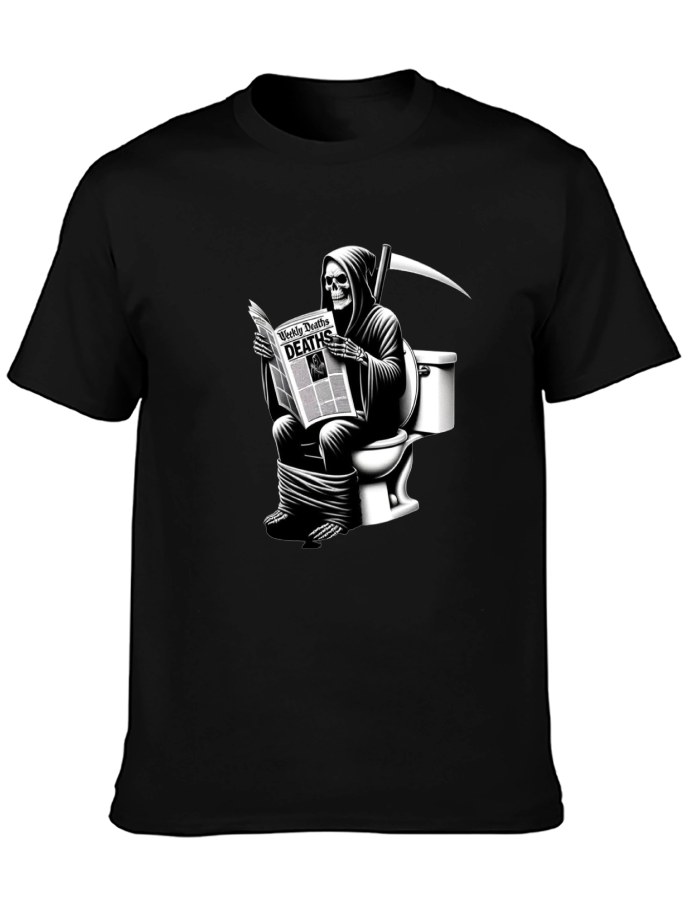 Grim Reaper Toilet T-Shirt - Death Reads News