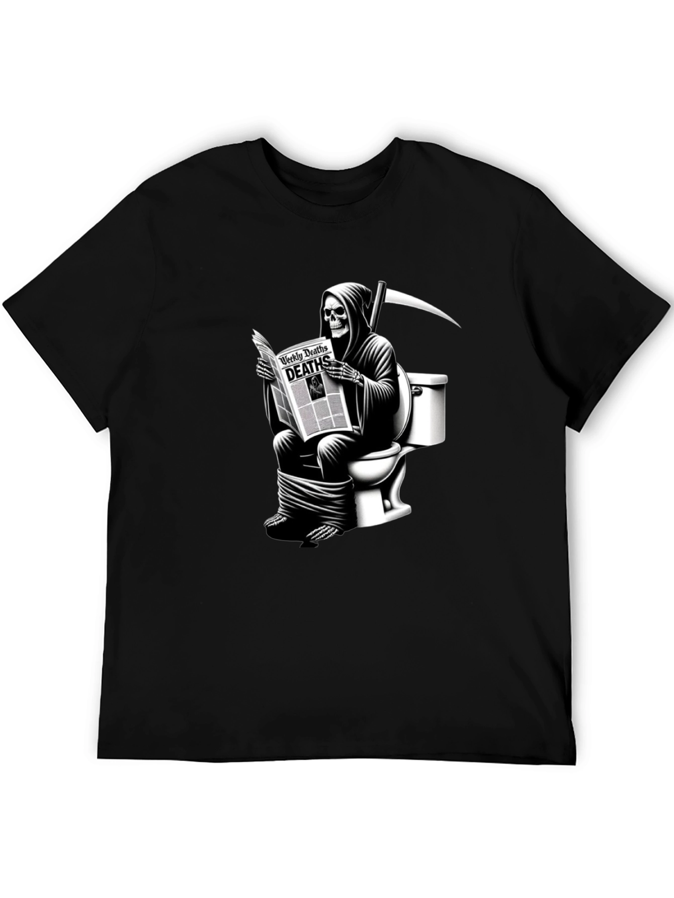 Grim Reaper Toilet T-Shirt - Death Reads News