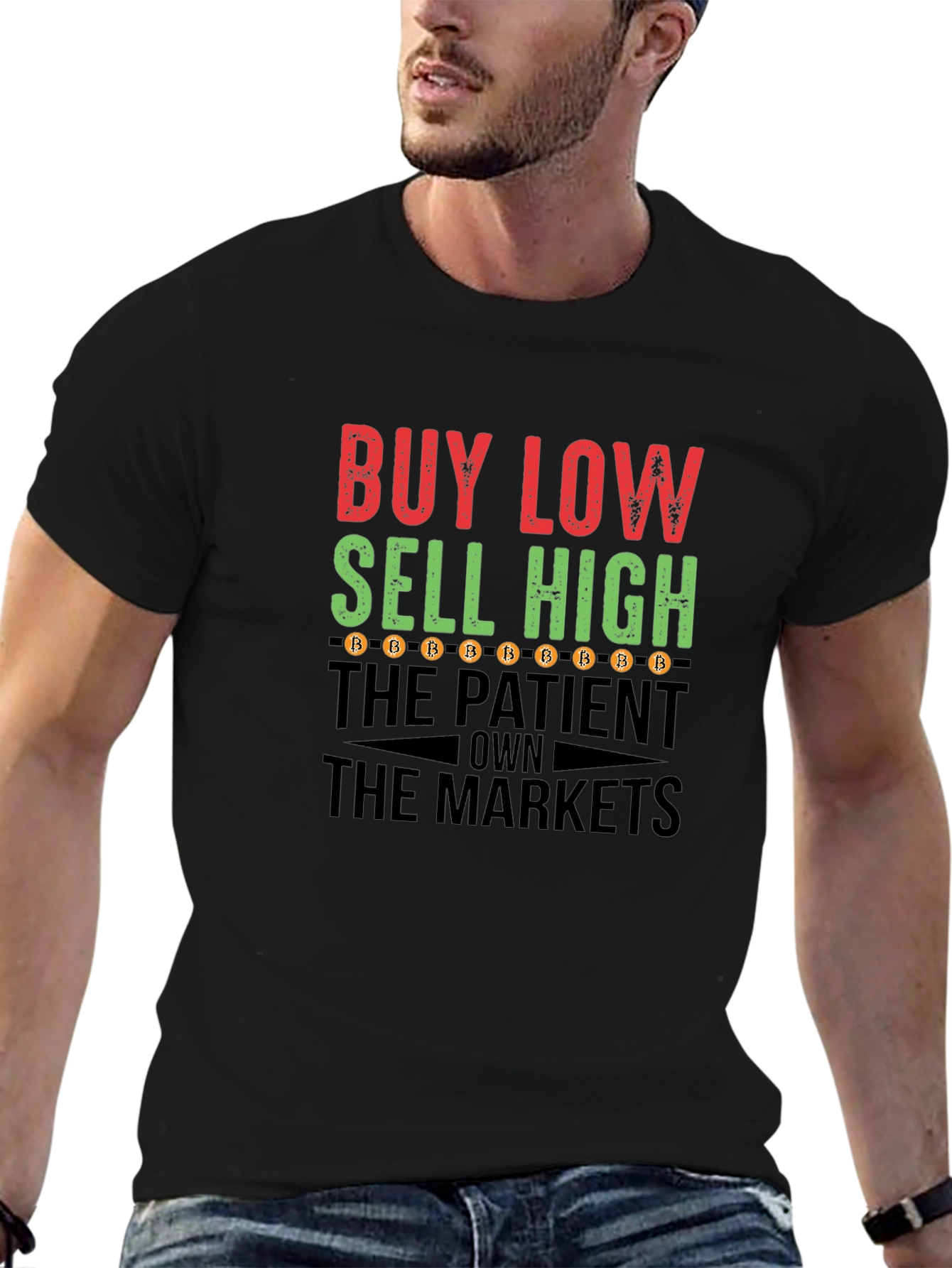 Buy Low Sell High Bitcoin T-Shirt Crypto Traders Tee
