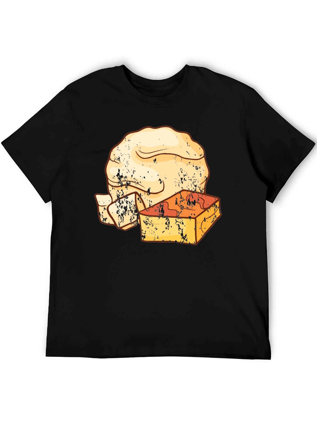 Retro T-Shirt with Cheese and Bread Graphic