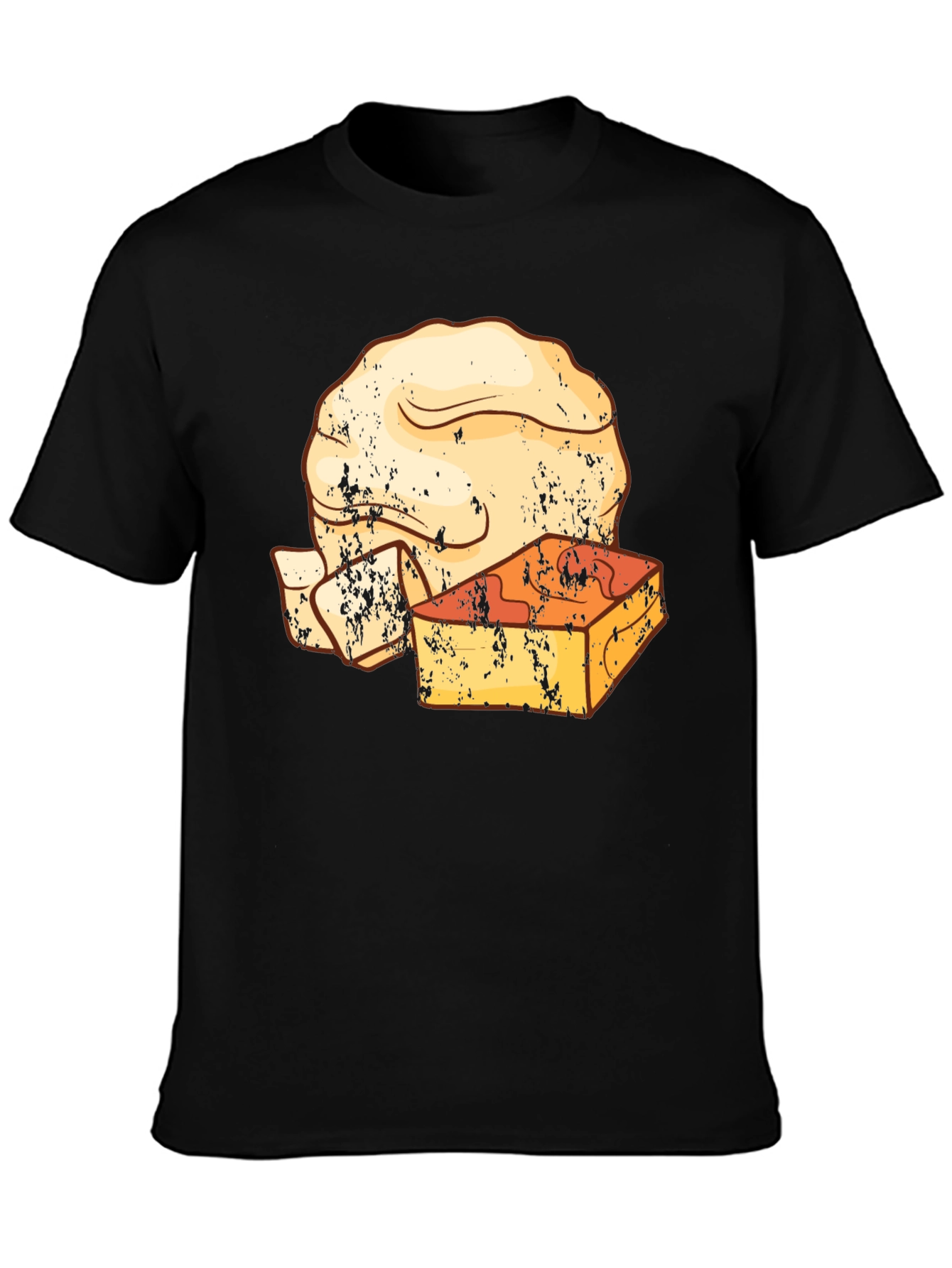 Retro T-Shirt with Cheese and Bread Graphic