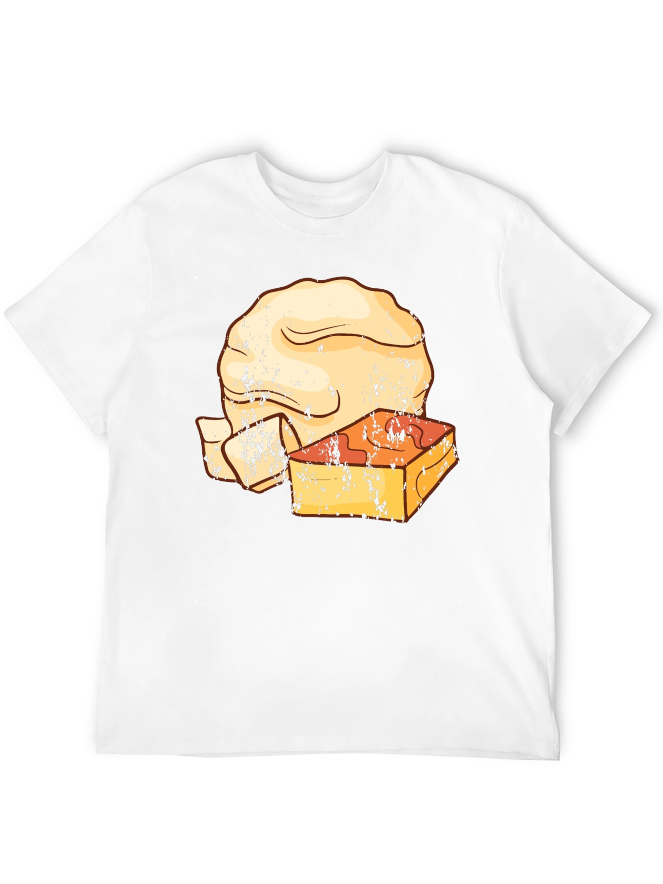 Retro T-Shirt with Cheese and Bread Graphic