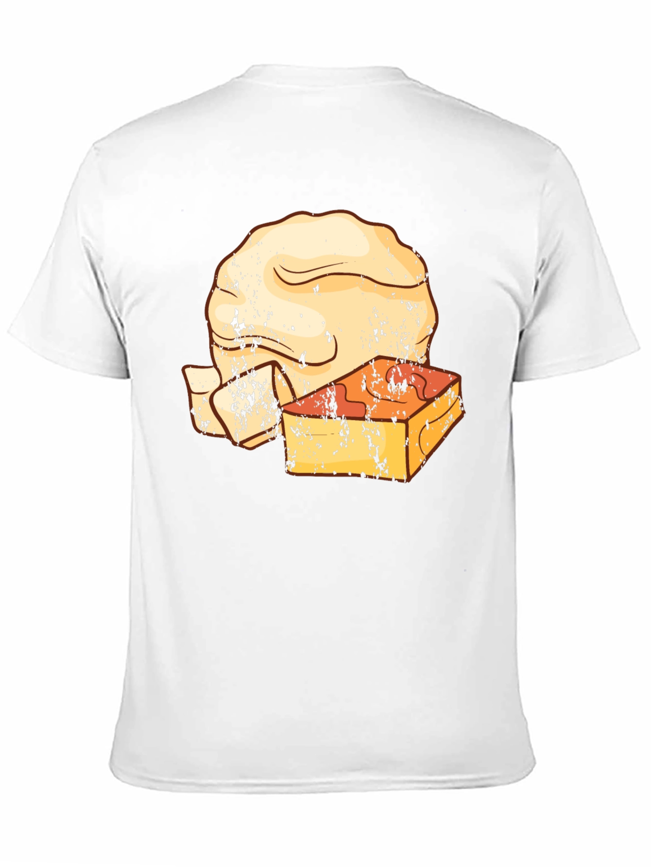 Retro T-Shirt with Cheese and Bread Graphic