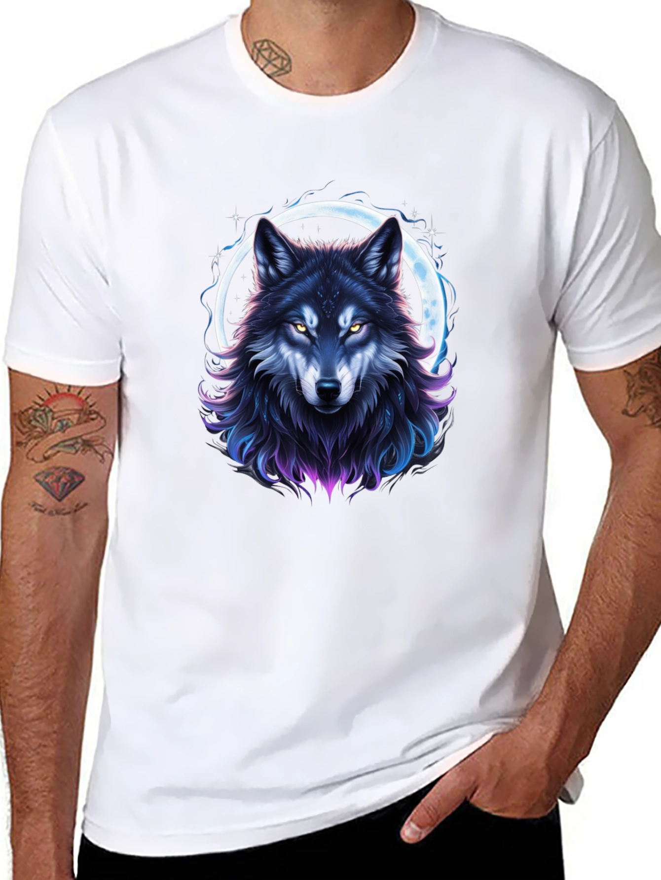 Wolf Moon Graphic Tee - Mens Black T-Shirt