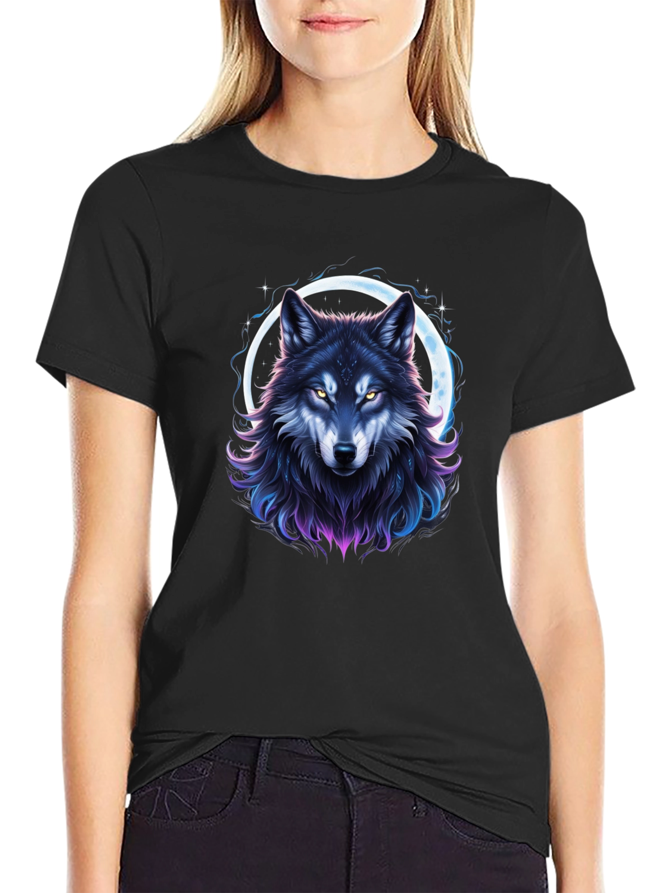 Wolf Moon Graphic Tee - Mens Black T-Shirt