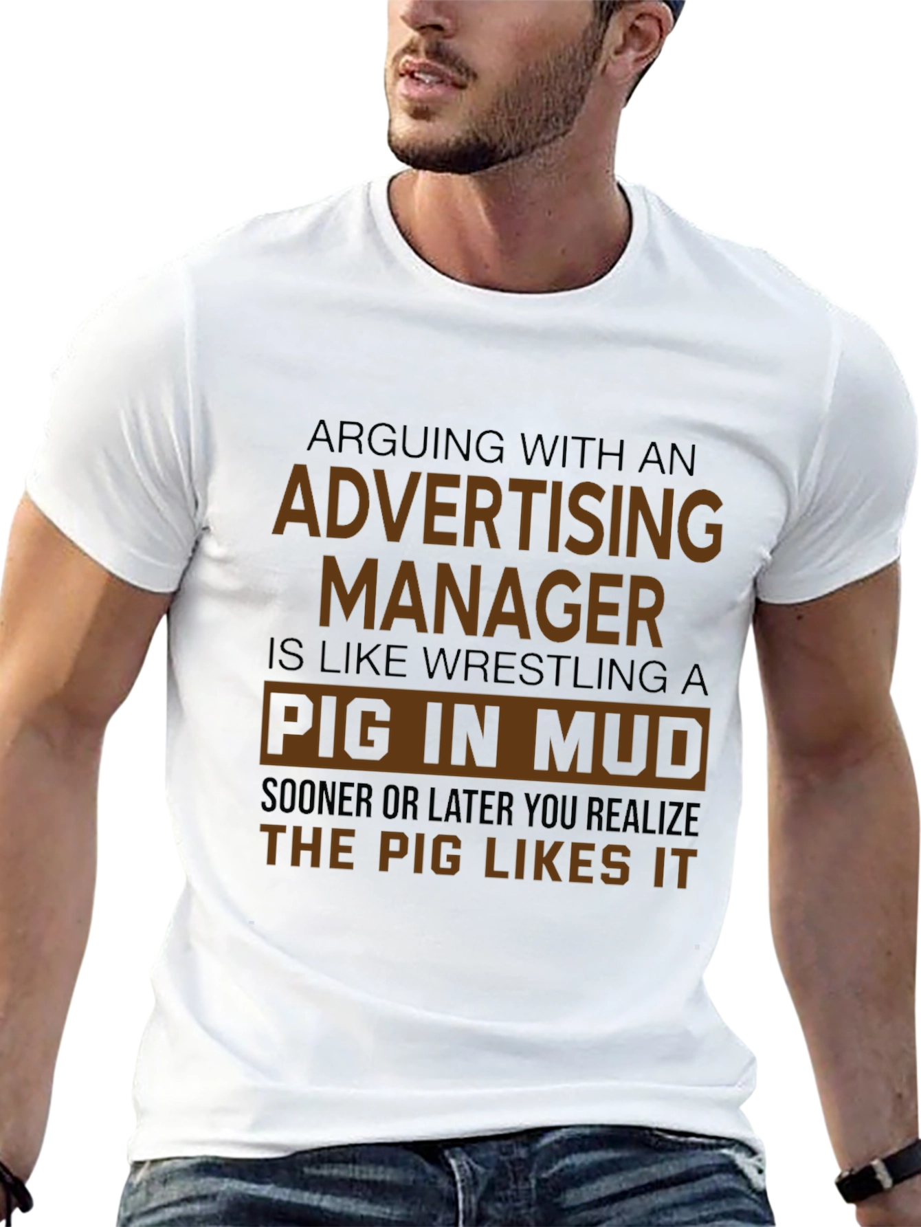 Advertising Manager Pig in Mud Graphic Tee