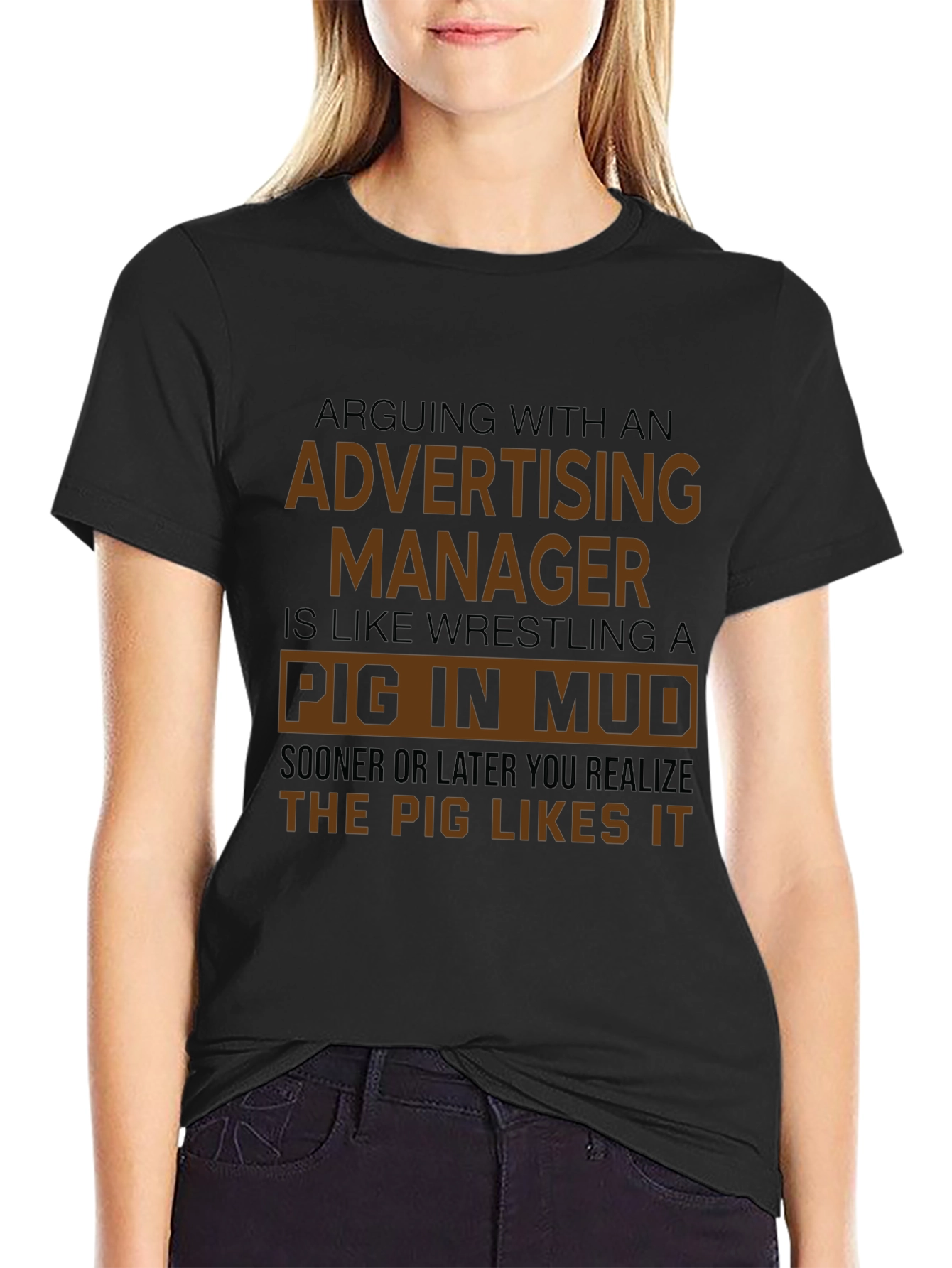 Advertising Manager Pig in Mud Graphic Tee