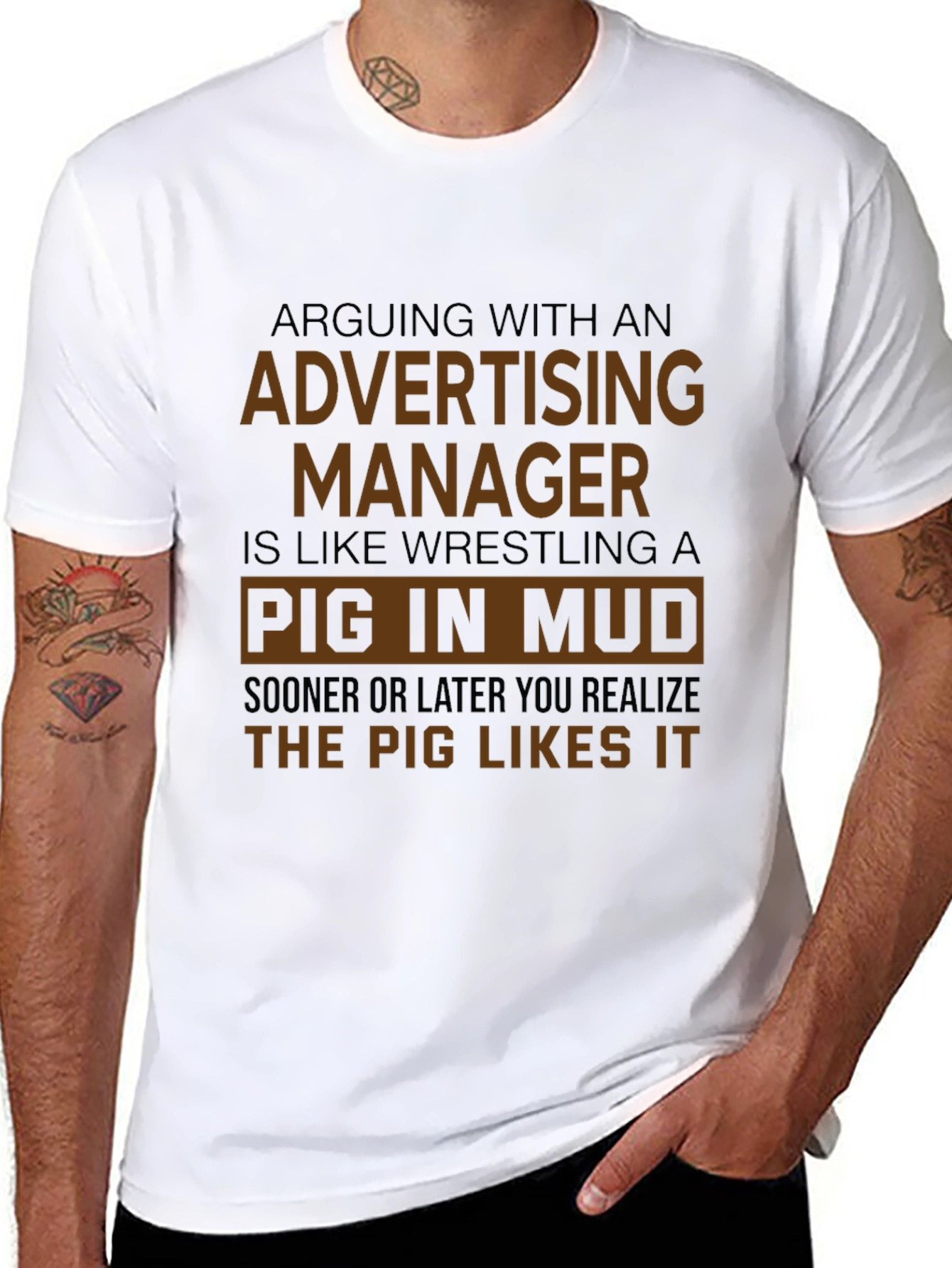 Advertising Manager Pig in Mud Graphic Tee