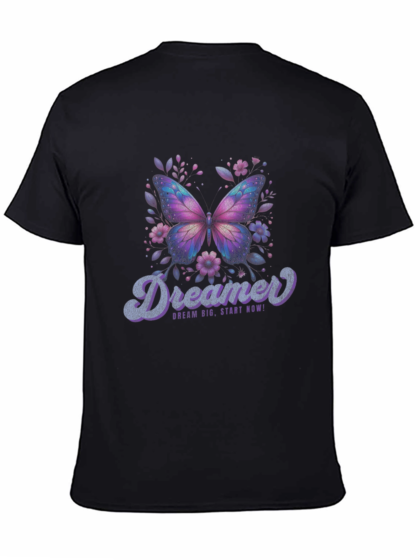 Dreamer Butterfly Graphic Black T-Shirt