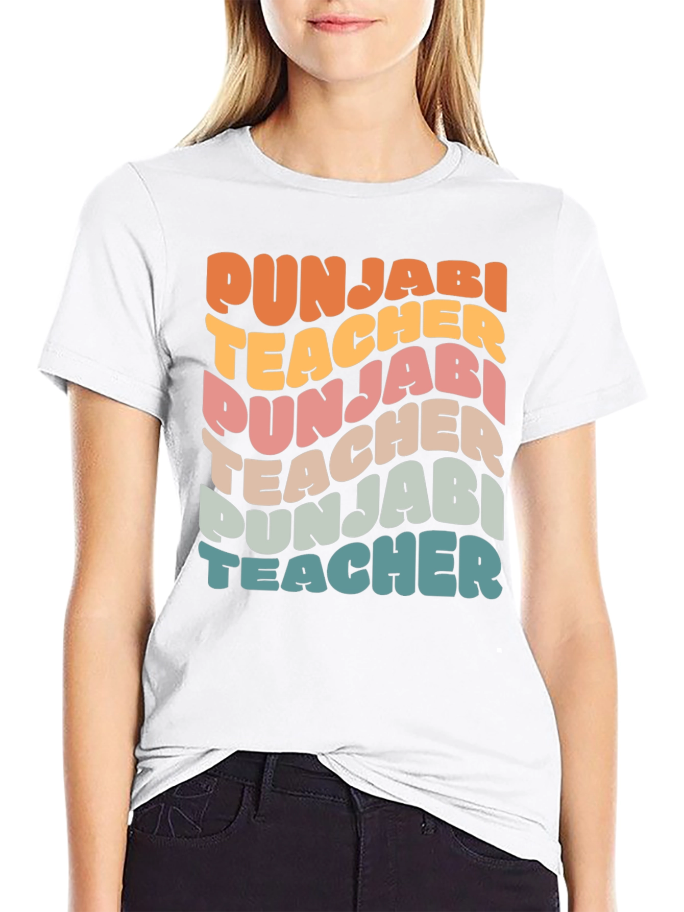 Punjabi Teacher Retro Style T-Shirt