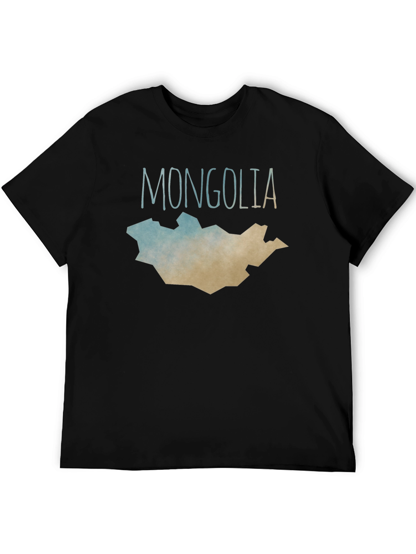 Mongolia Map T-Shirt - Black Graphic Tee